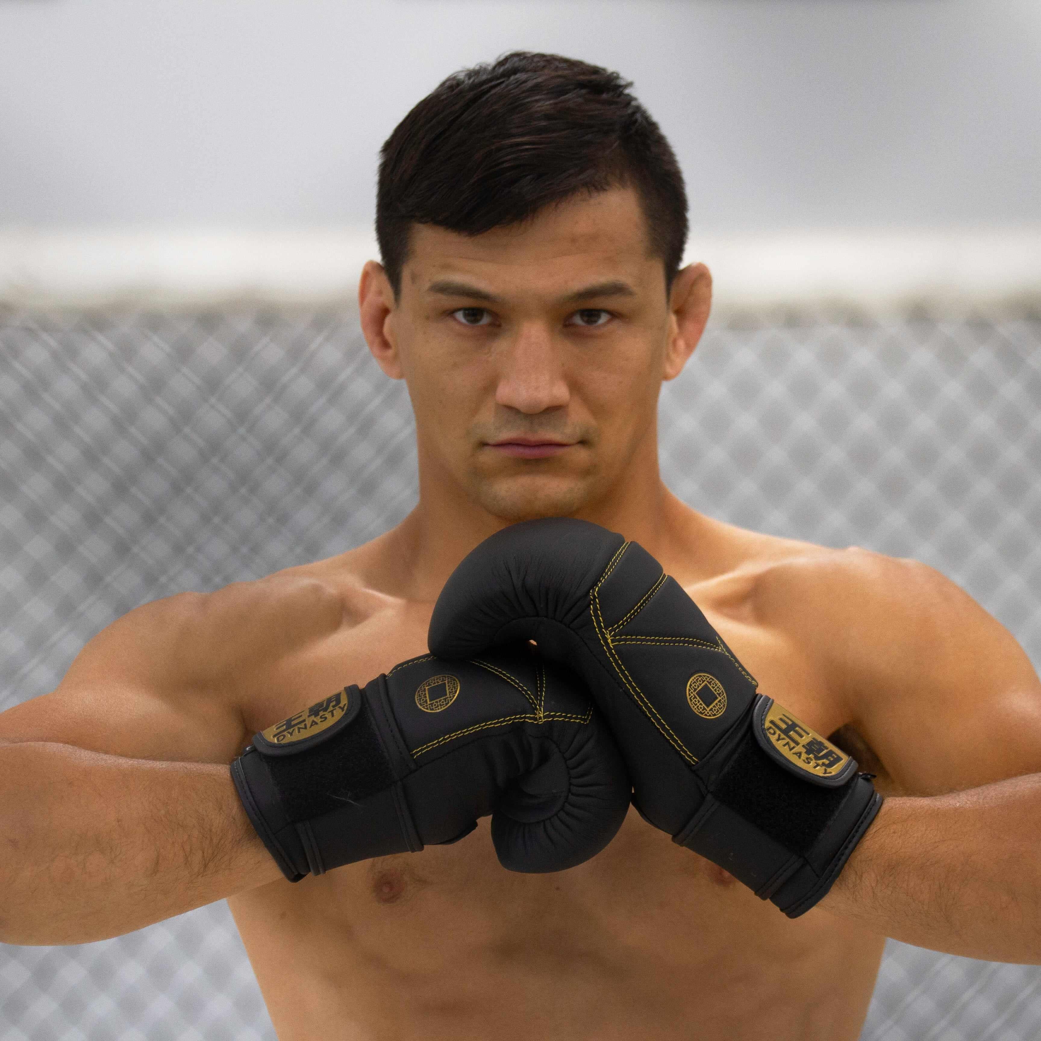 Dynasty Diamond Pro Old School Boxing Bag Gloves (Matte Black)-Boxing Gloves - Dynasty Clothing MMA