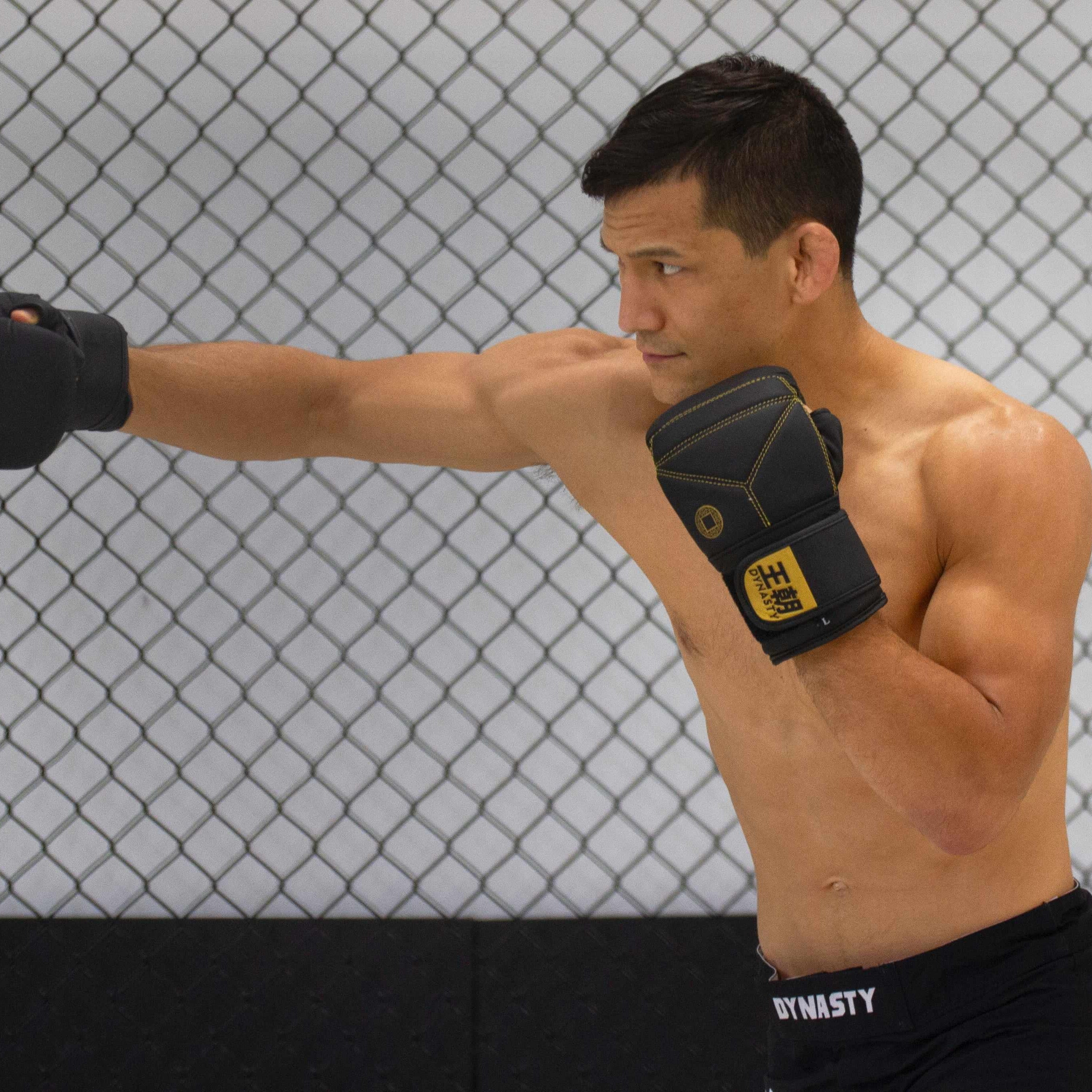 Dynasty Diamond Pro Old School Boxing Bag Gloves (Matte Black)-Boxing Gloves - Dynasty Clothing MMA