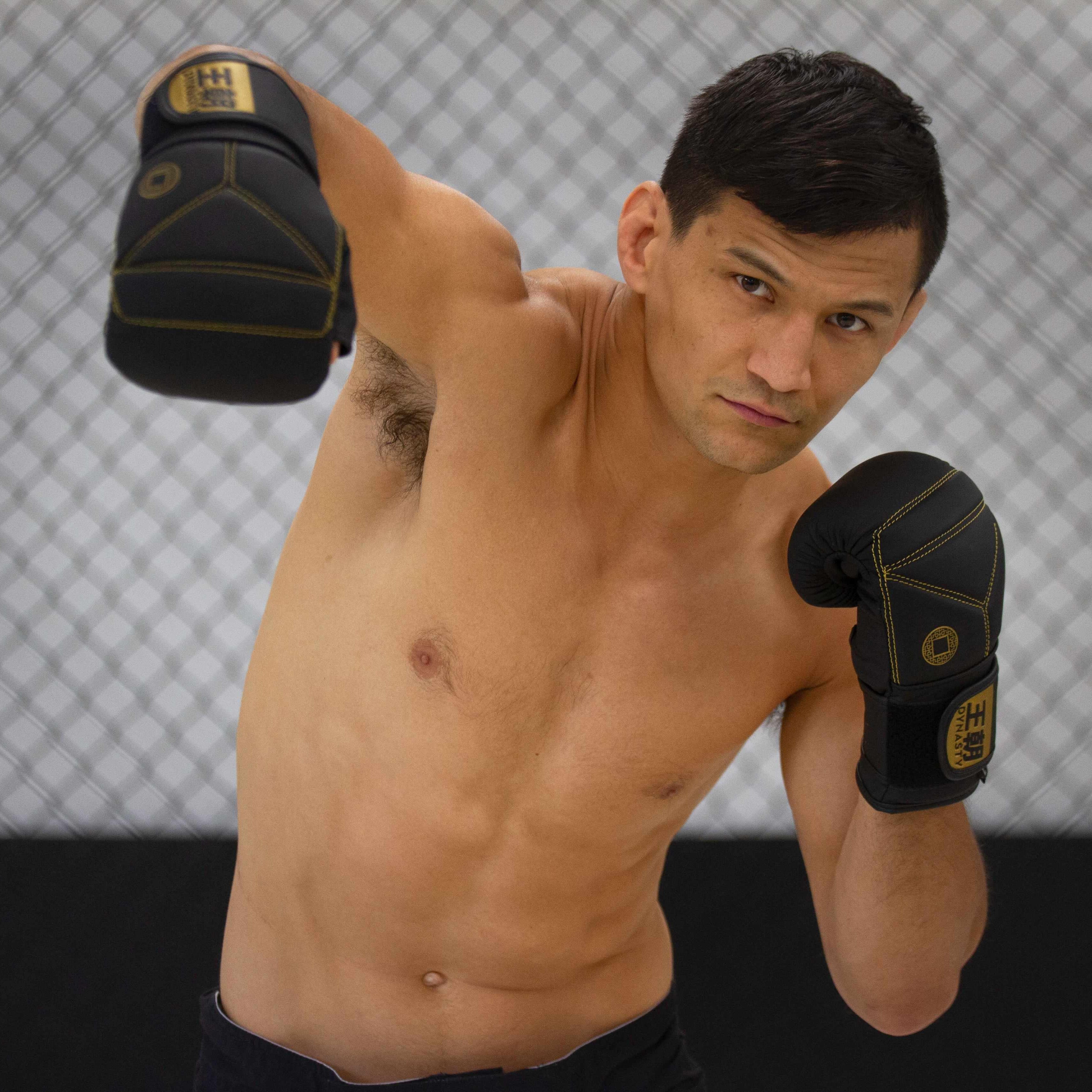 Dynasty Diamond Pro Old School Boxing Bag Gloves (Matte Black)-Boxing Gloves - Dynasty Clothing MMA