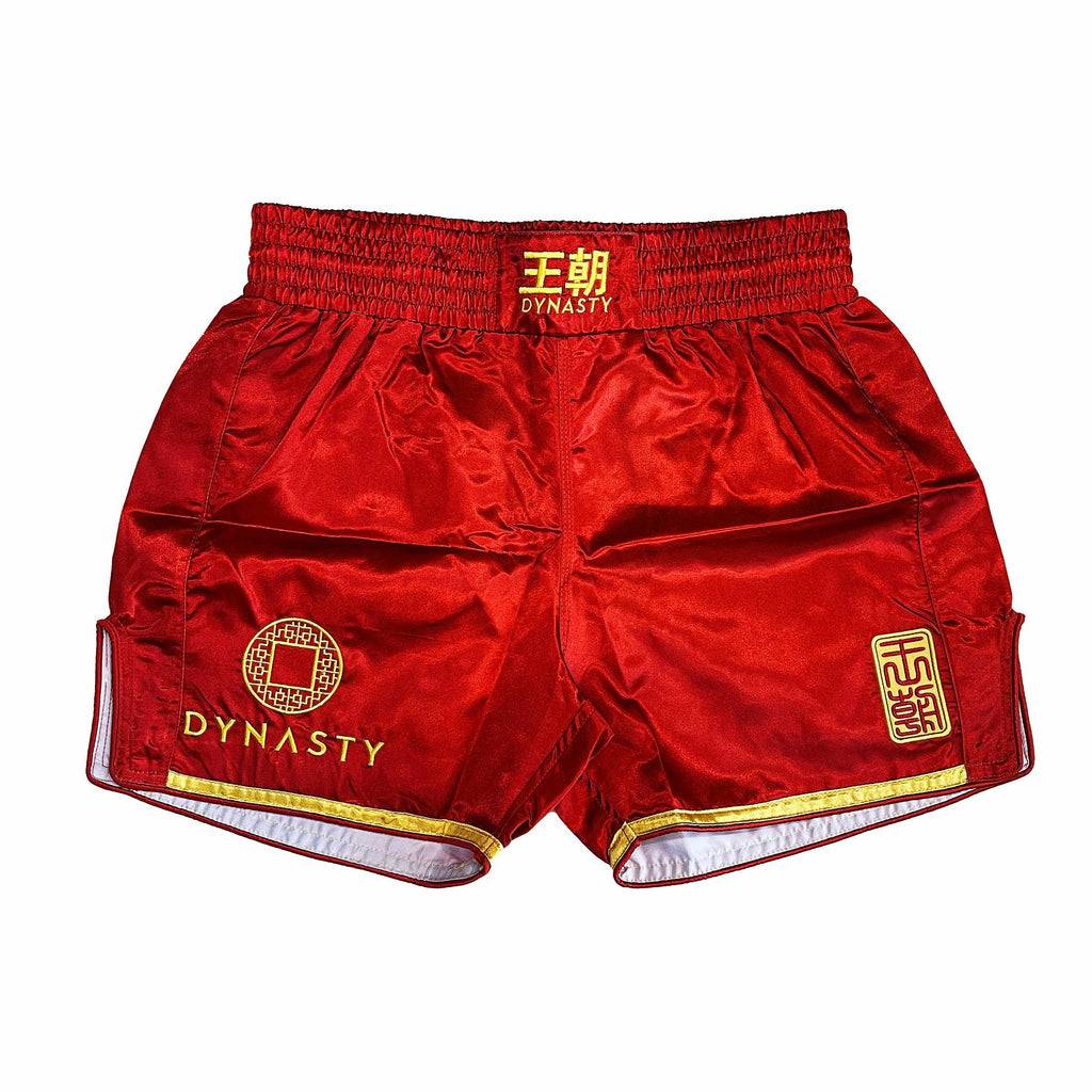 Dynasty Flagship Muay Thai / Sanda Fight Shorts (Red)-Muay Thai / Sanda Shorts - Dynasty Clothing MMA