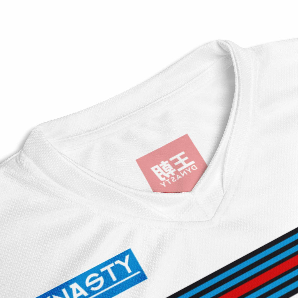 Dynasty "Martini" Racing Shirt (White)-Training Shirts - Dynasty Clothing MMA