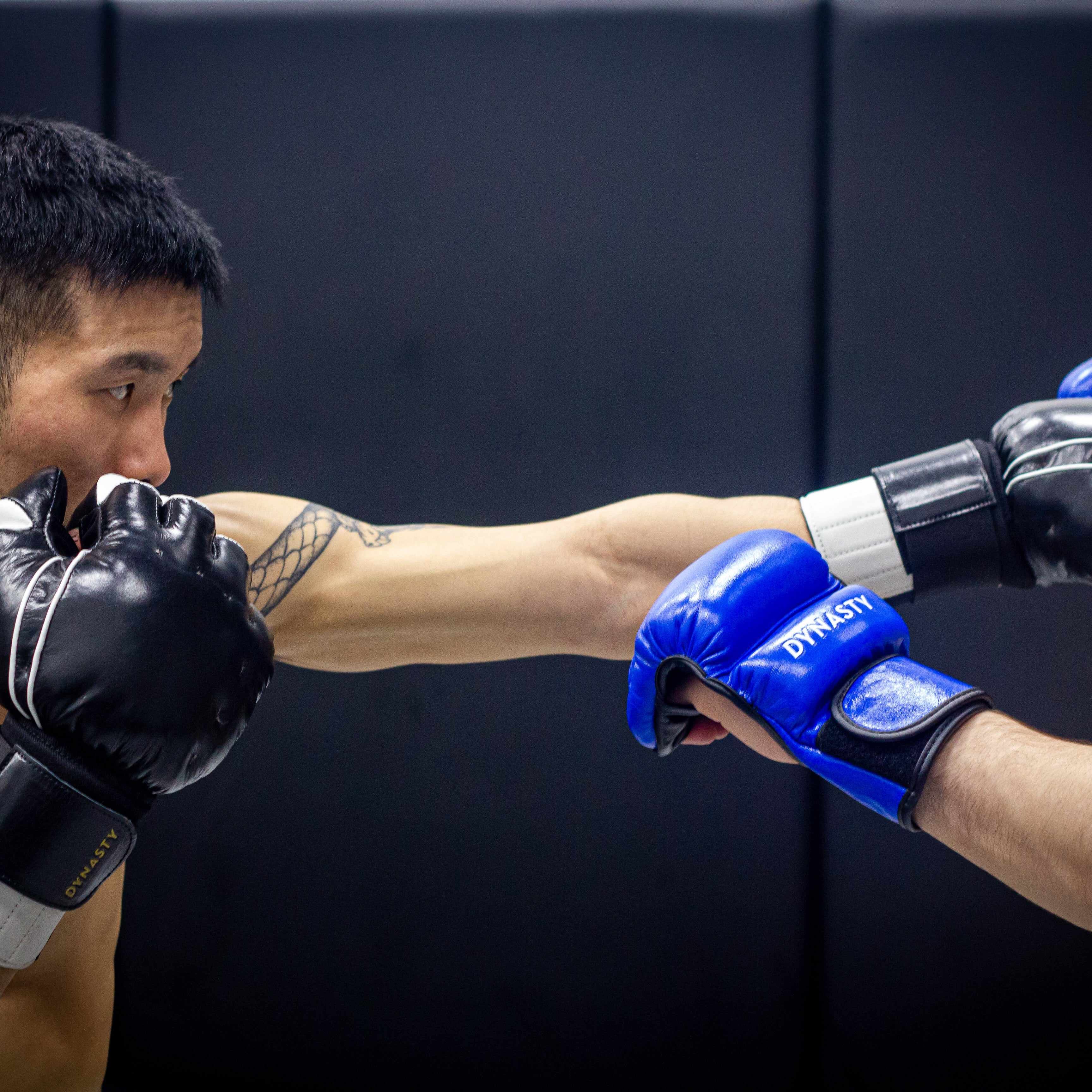 "Enter The Dragon" Old School Kung Fu Combat Gloves (Black)-MMA Gloves - Dynasty Clothing MMA