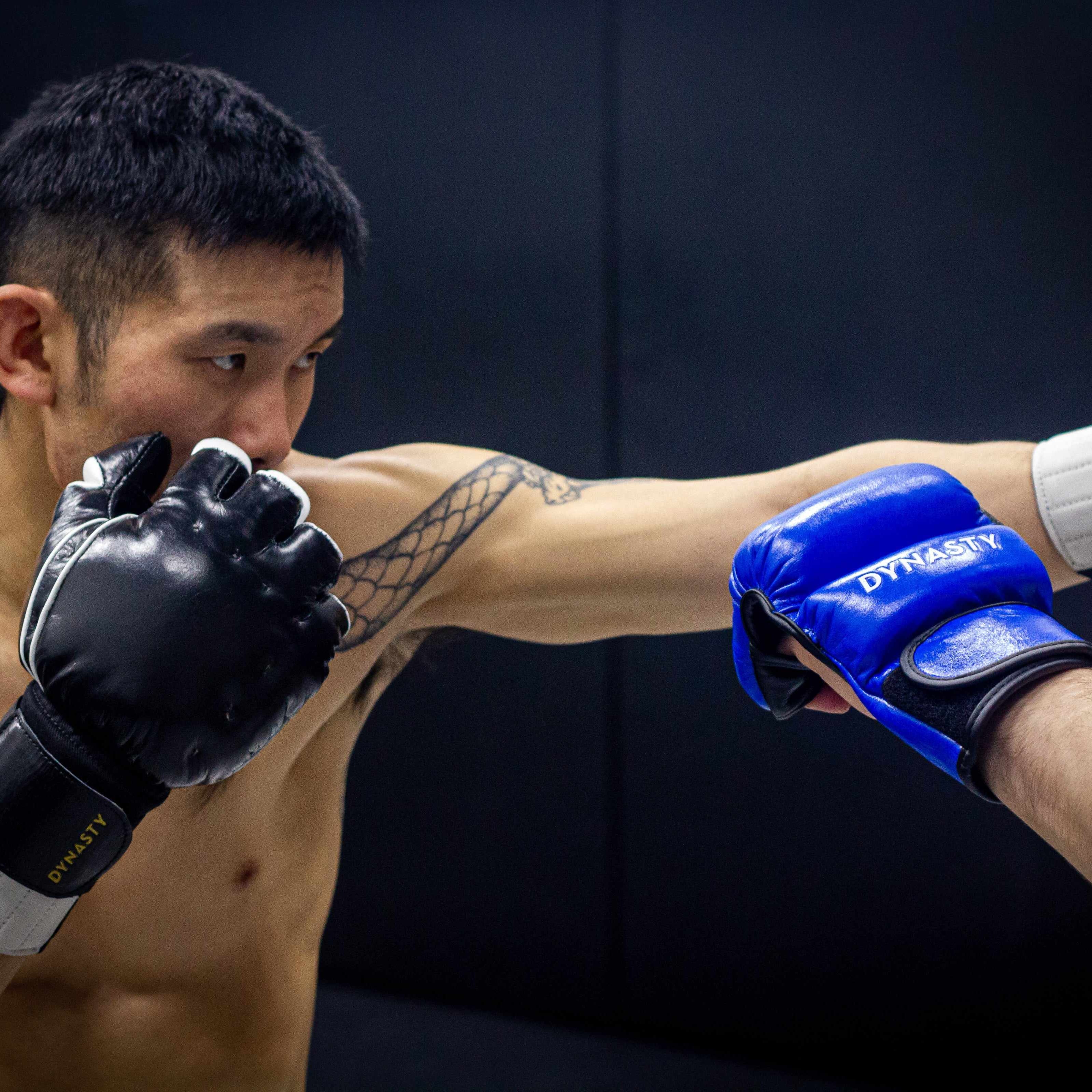 "Enter The Dragon" Old School Kung Fu Combat Gloves (Black)-MMA Gloves - Dynasty Clothing MMA