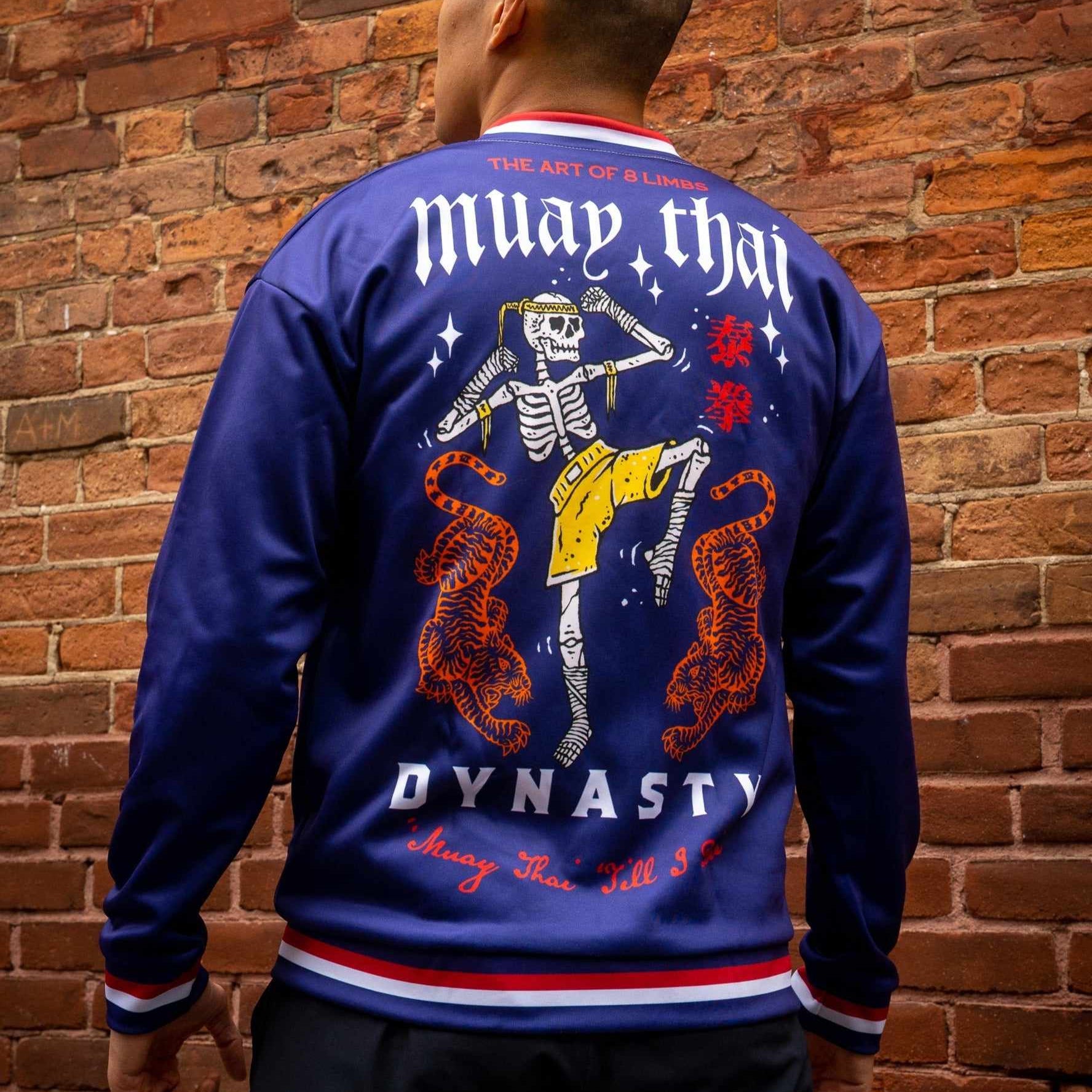 Muay Thai "Till I Die" Bomber Jacket (Navy)-Bomber Jacket - Dynasty Clothing MMA