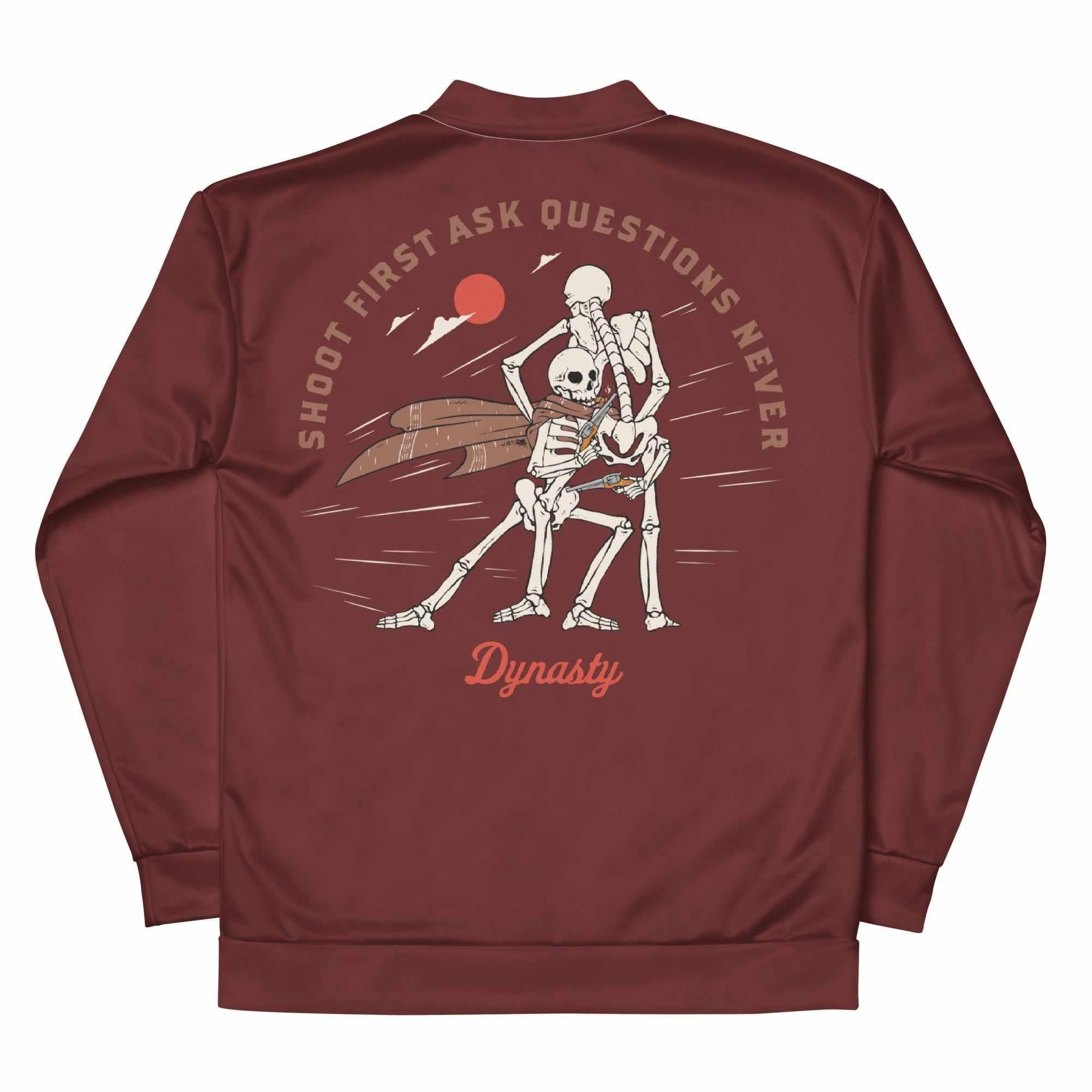 Shoot First Ask Questions Never (Wrestling) Bomber Jacket-Bomber Jacket - Dynasty Clothing MMA