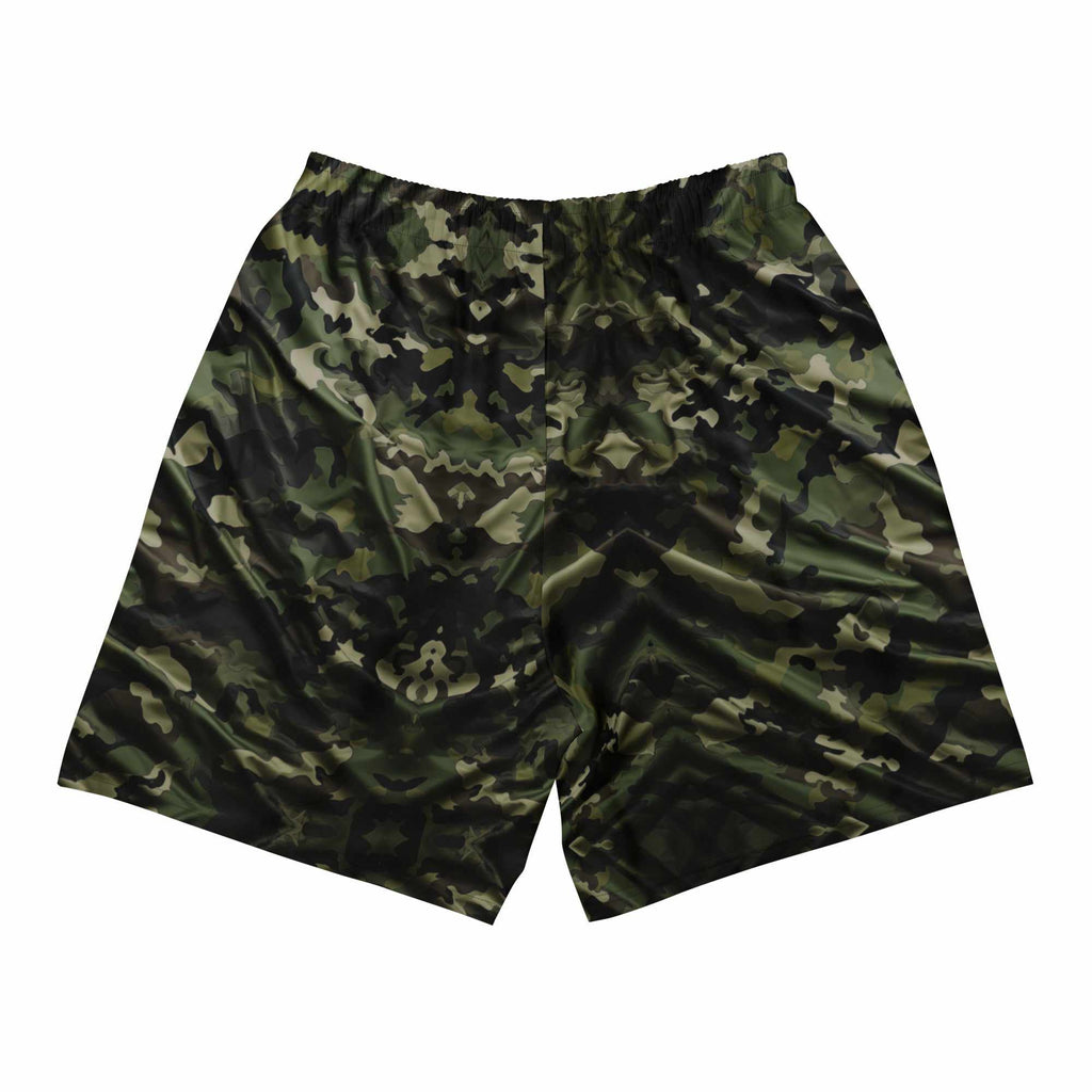 Tactical Camouflage Active Training Workout Shorts (Green Woodland)-Training Shorts - Dynasty Clothing MMA