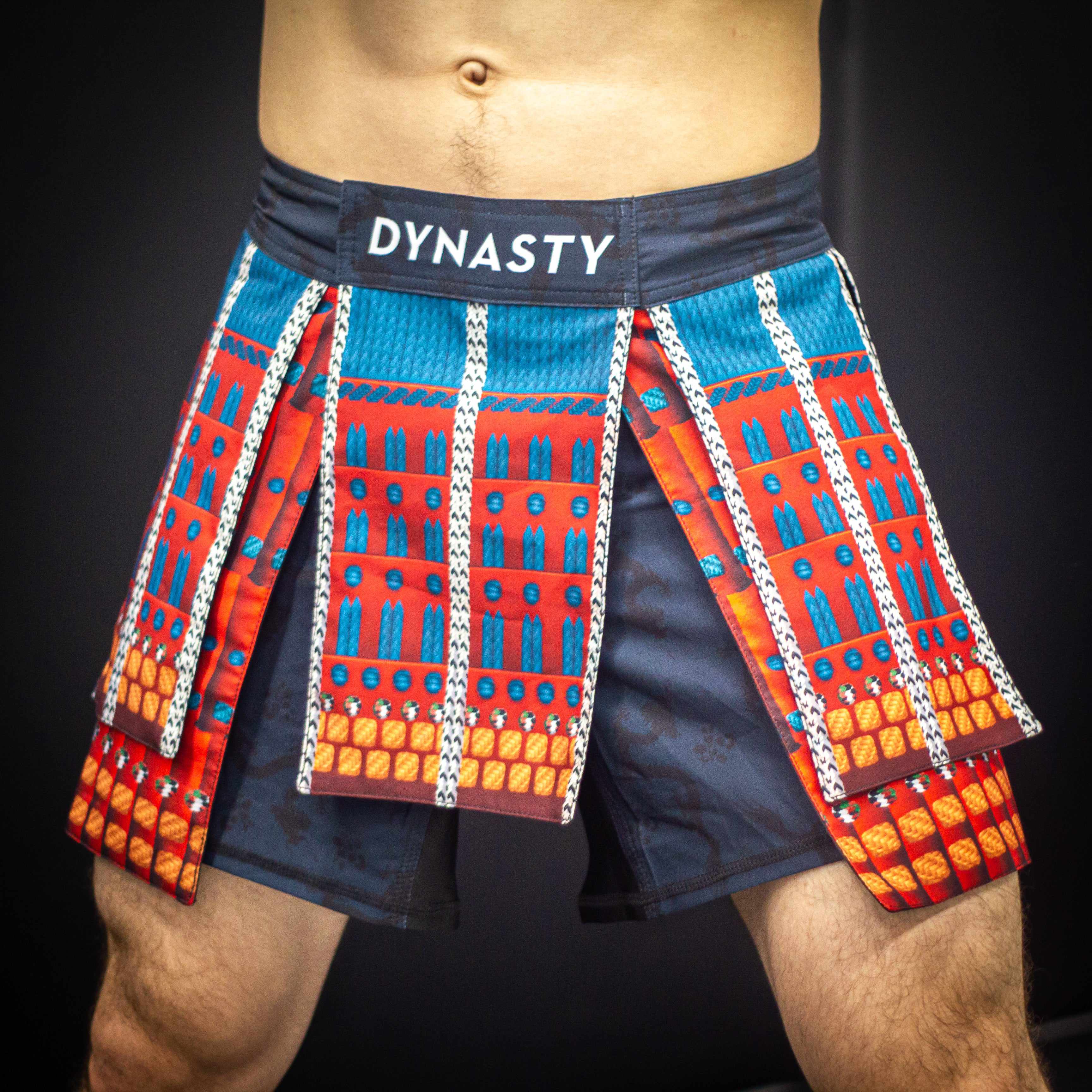 Bushido Samurai Armor Fight Shorts (Red)-Armor Shorts - Dynasty Clothing MMA