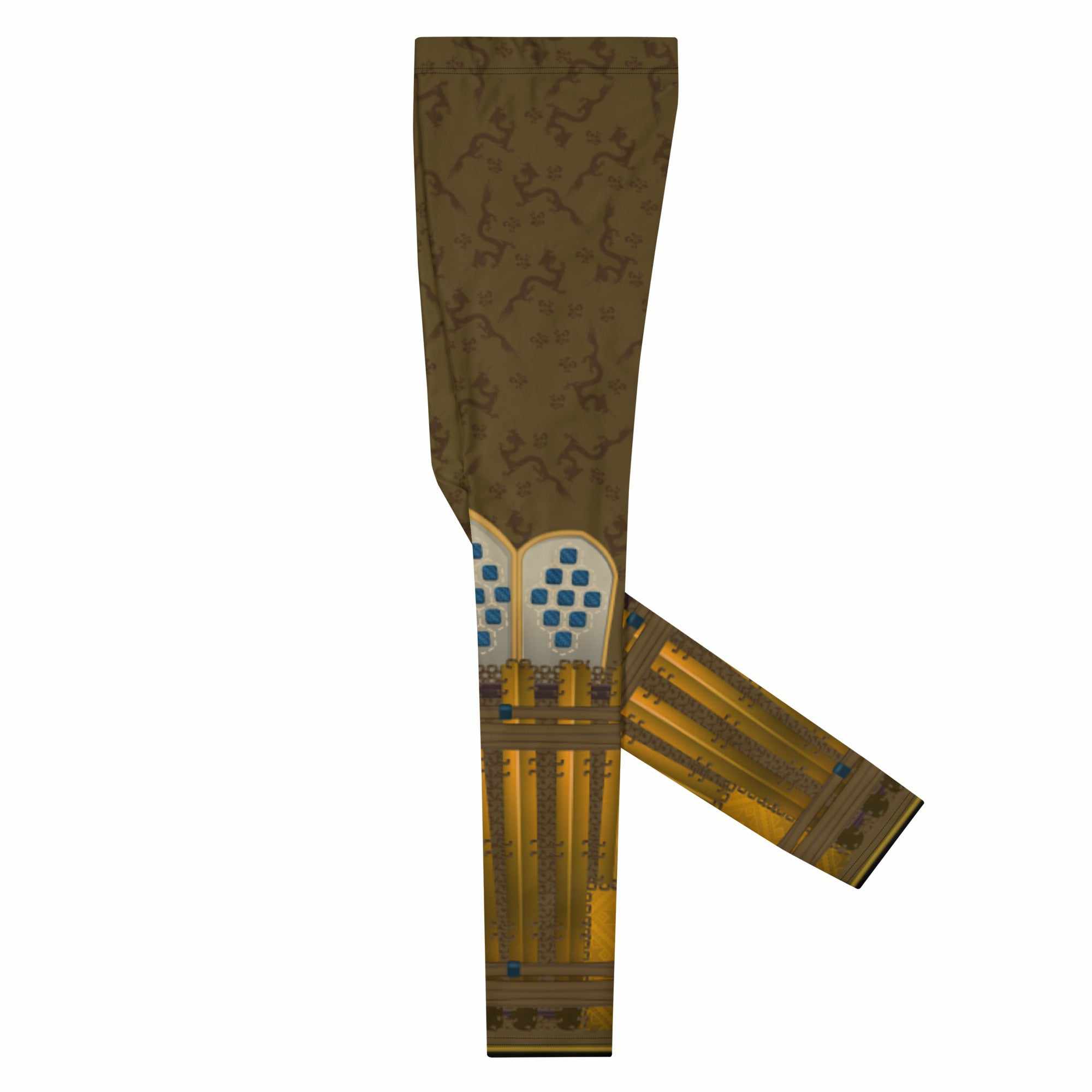 Bushido Samurai Armor Grappling Spats (Gold)-Grappling Spats / Tights - Dynasty Clothing MMA