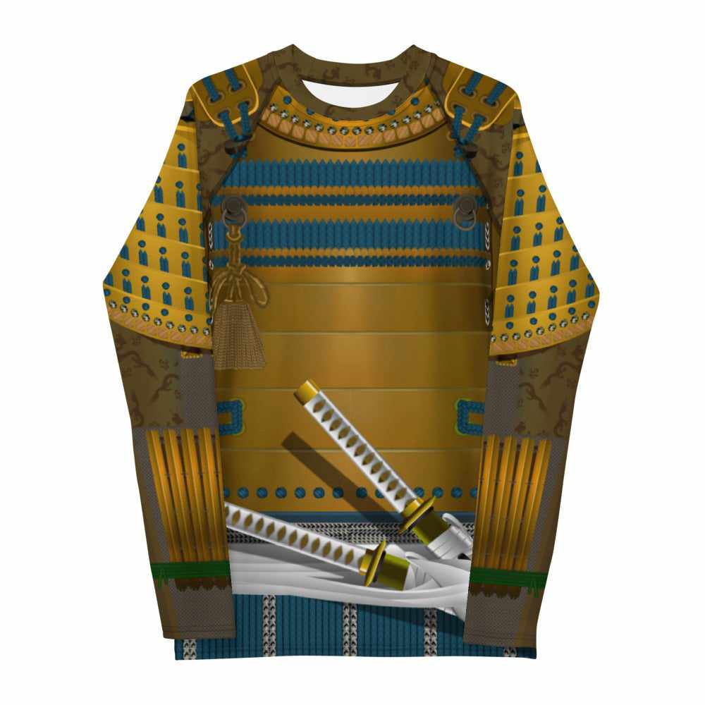 Bushido Samurai Armor Rash Guard (Gold)-Rash Guards - Dynasty Clothing MMA