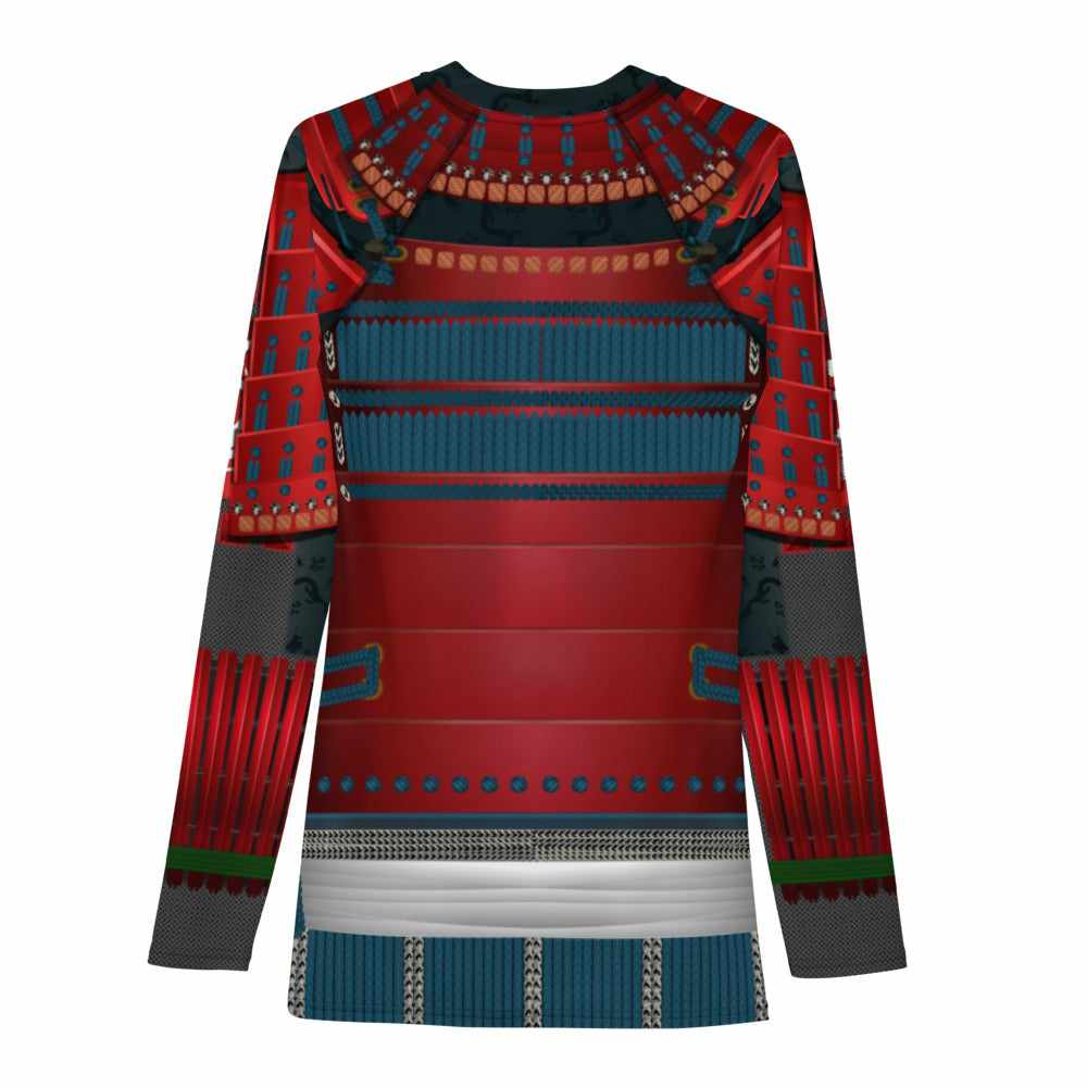 Bushido Samurai Armor Rash Guard (Red)-Rash Guards - Dynasty Clothing MMA