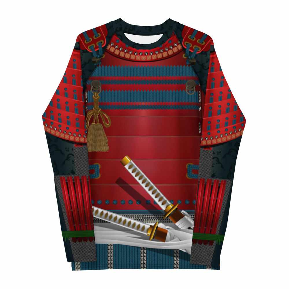 Bushido Samurai Armor Rash Guard (Red)-Rash Guards - Dynasty Clothing MMA