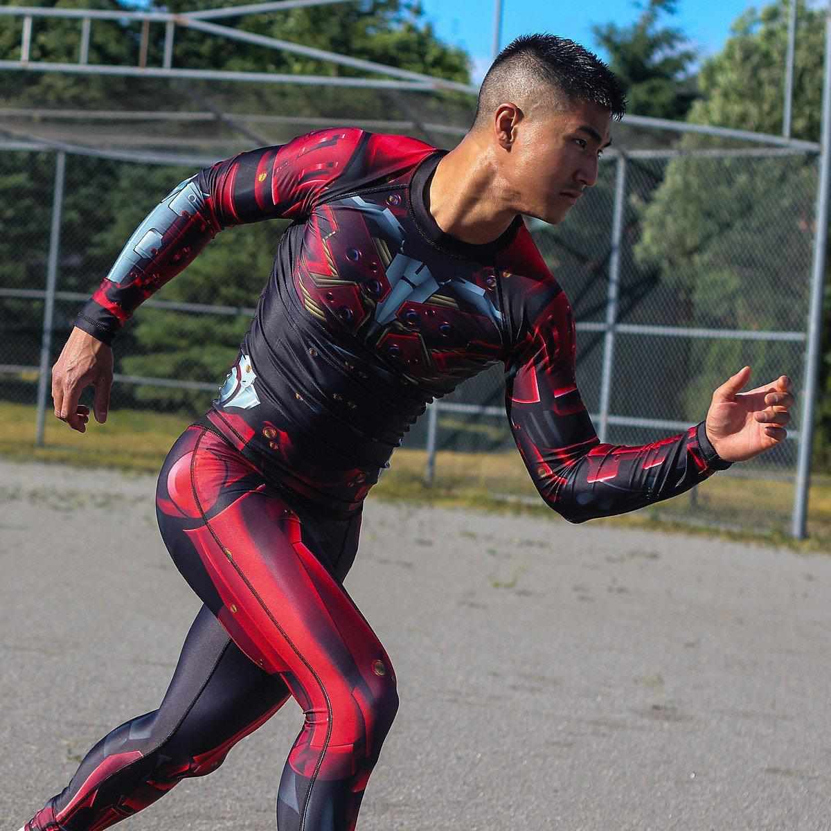 Cyborg Ninja Raiden Rash Guard (Red)-Rash Guards - Dynasty Clothing MMA