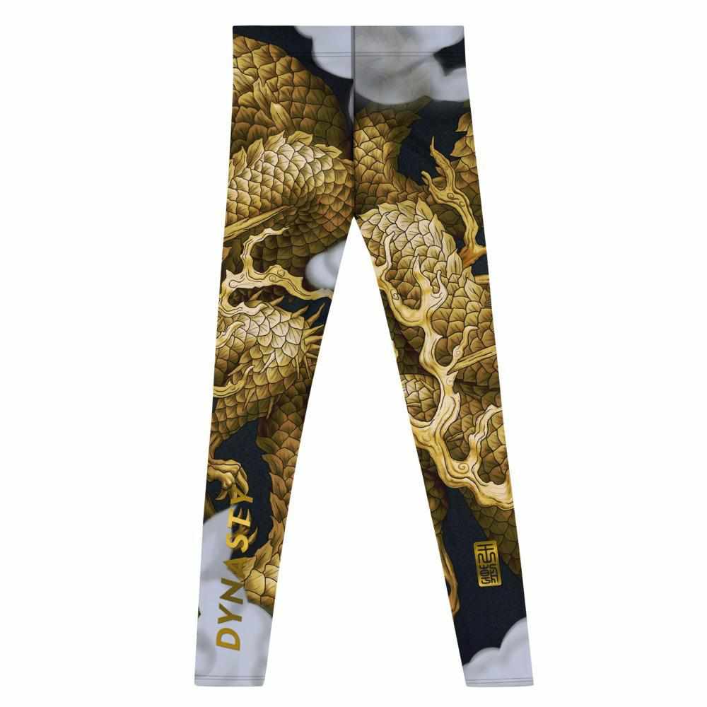 Dragon Lord Grappling Spats (Golden)-Grappling Spats / Tights - Dynasty Clothing MMA