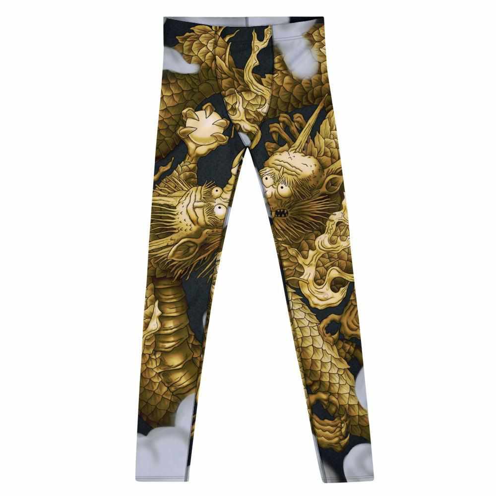 Dragon Lord Grappling Spats (Golden)-Grappling Spats / Tights - Dynasty Clothing MMA