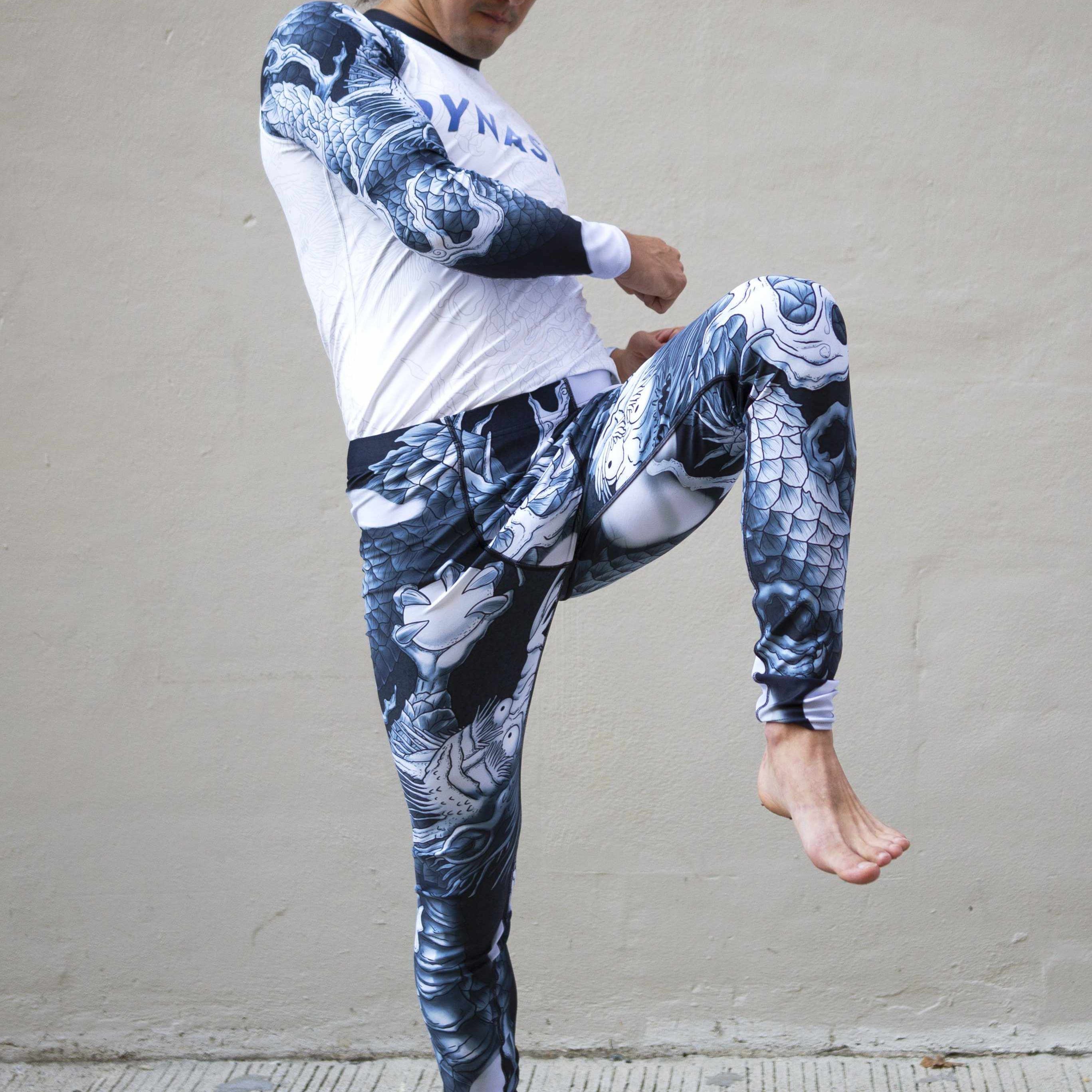 Dragon Lord Grappling Spats (Platinum)-Grappling Spats / Tights - Dynasty Clothing MMA