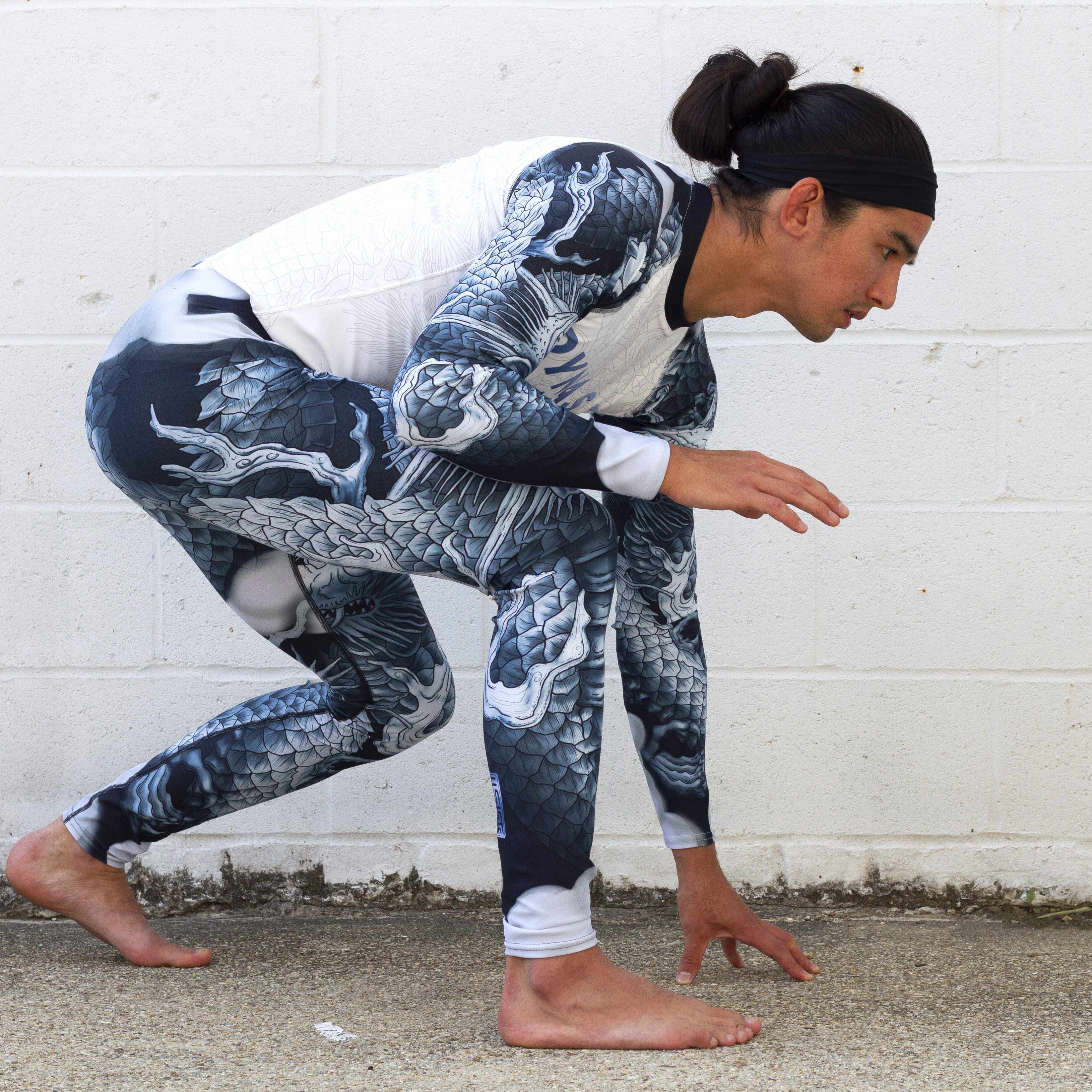 Dragon Lord Grappling Spats (Platinum)-Grappling Spats / Tights - Dynasty Clothing MMA