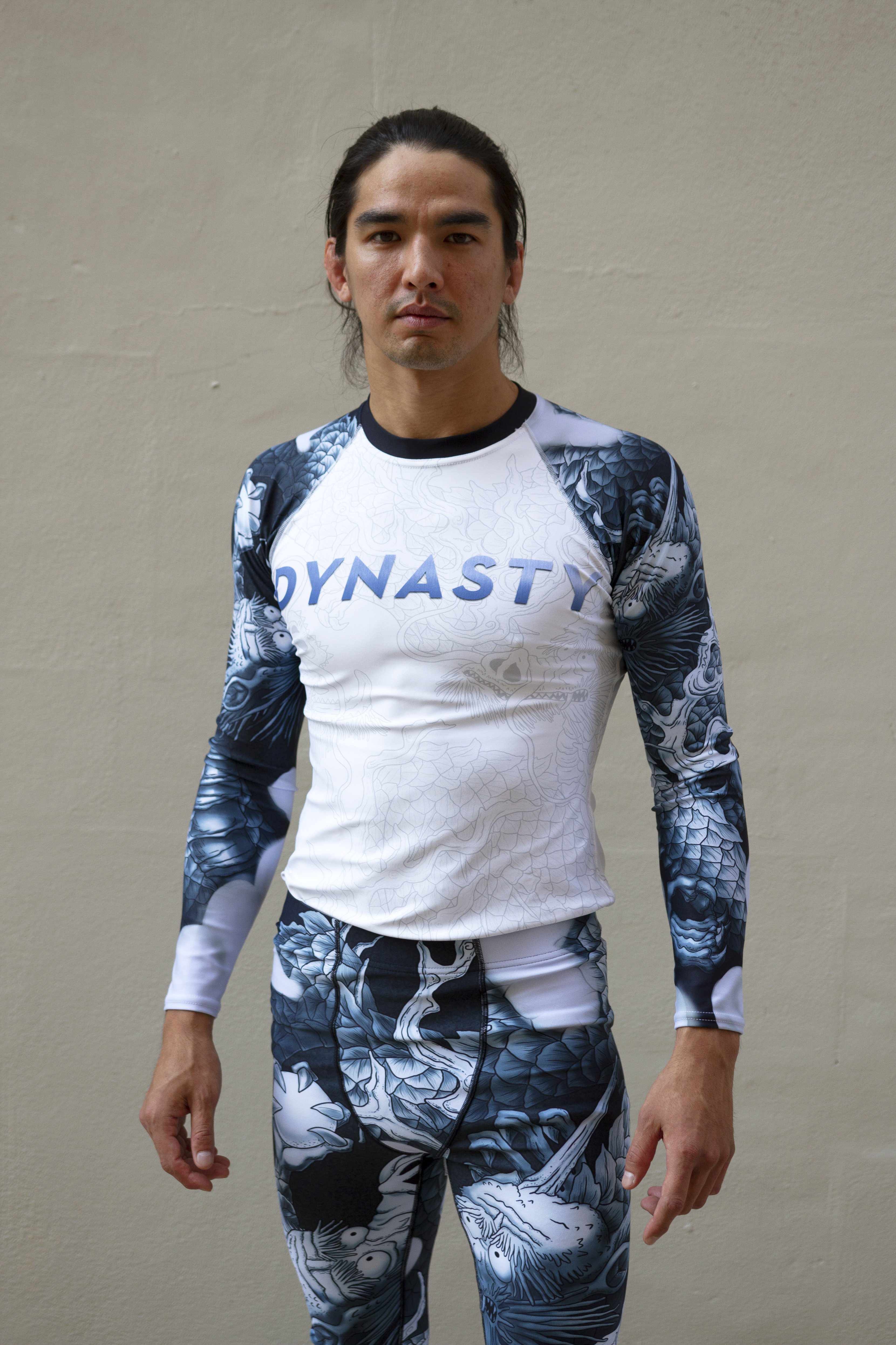 Dragon Lord Rash Guard (Platinum)-Rash Guards - Dynasty Clothing MMA