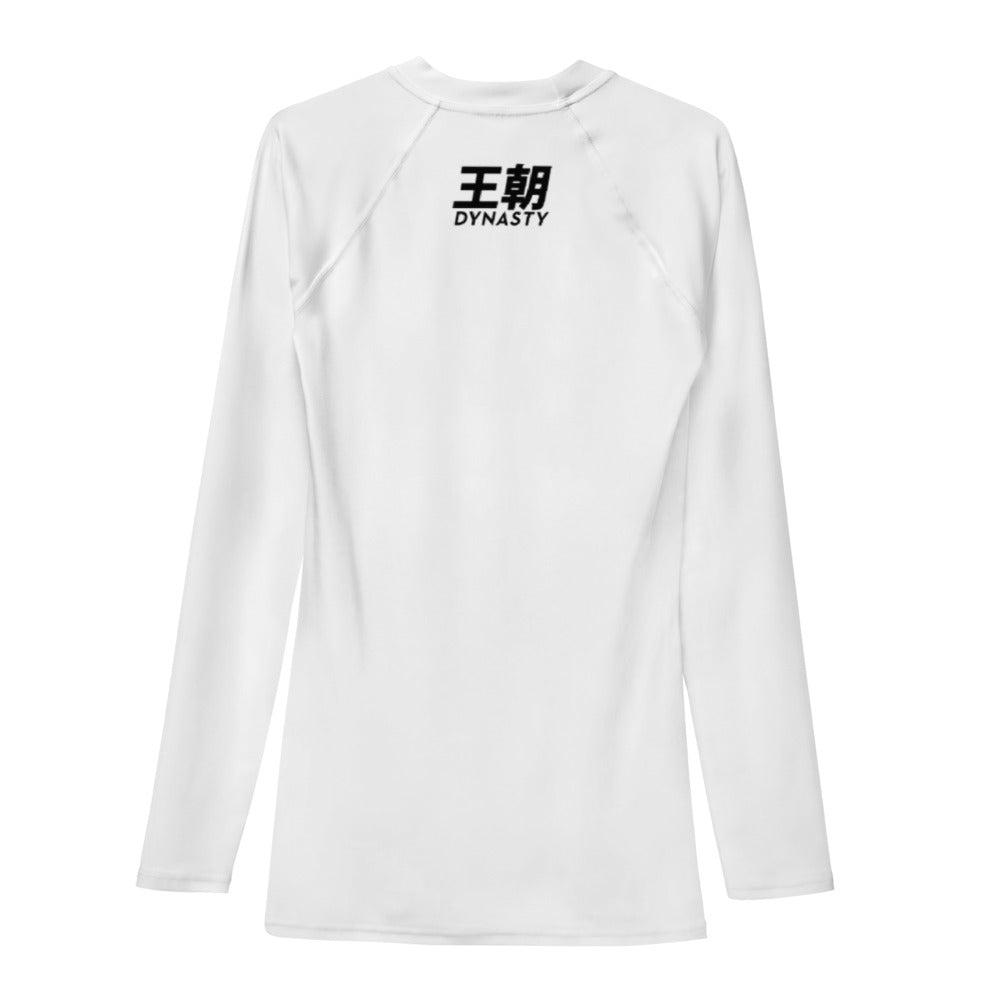 Dynasty Cyberpunk Katakana Rash Guard (White)-Rash Guards - Dynasty Clothing MMA
