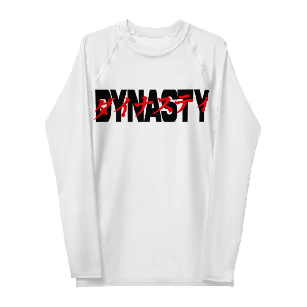 Dynasty Cyberpunk Katakana Rash Guard (White)-Rash Guards - Dynasty Clothing MMA