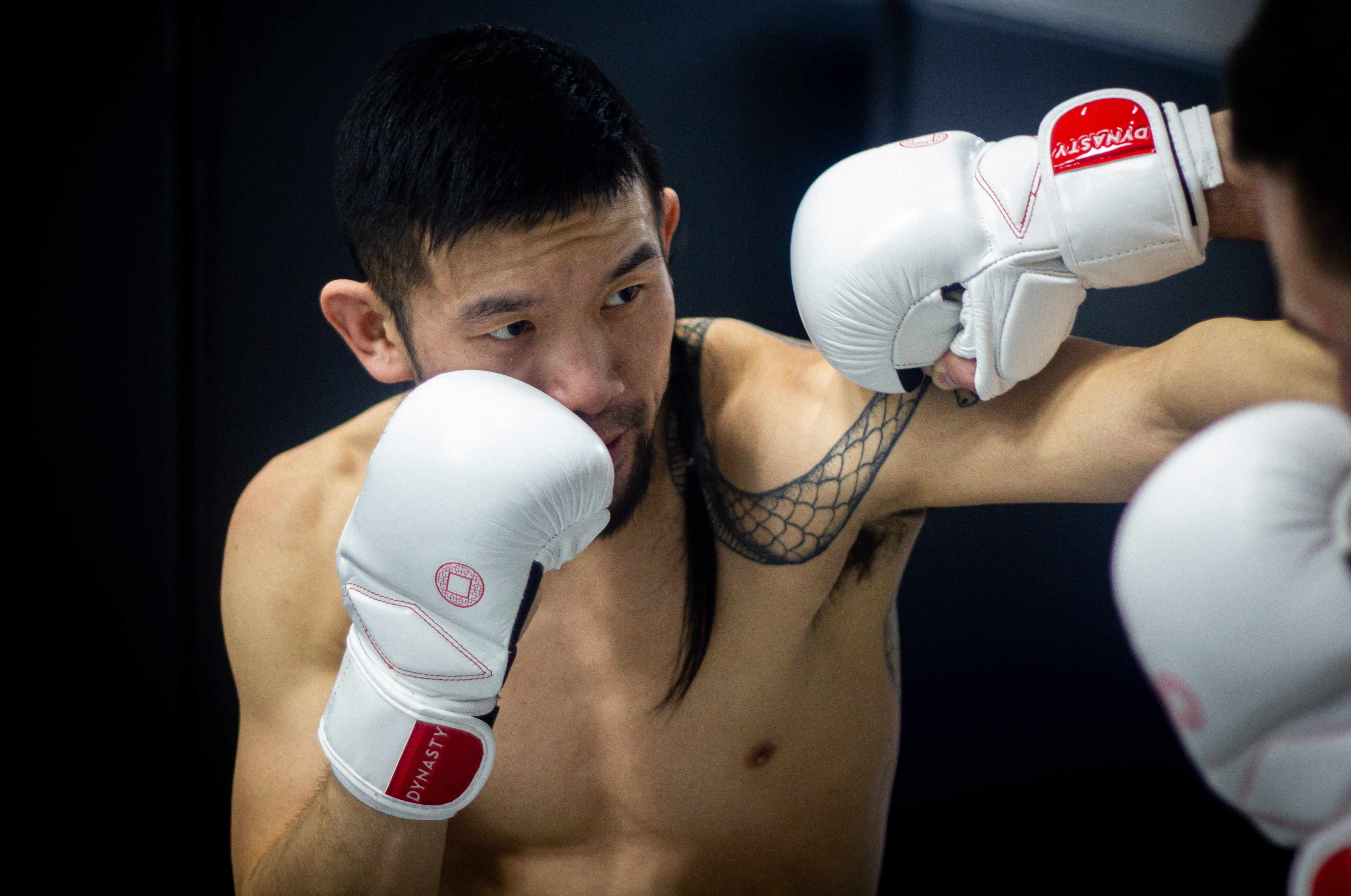 Dynasty Diamond Pro MMA Sparring Gloves (White / Red)-MMA Gloves - Dynasty Clothing MMA