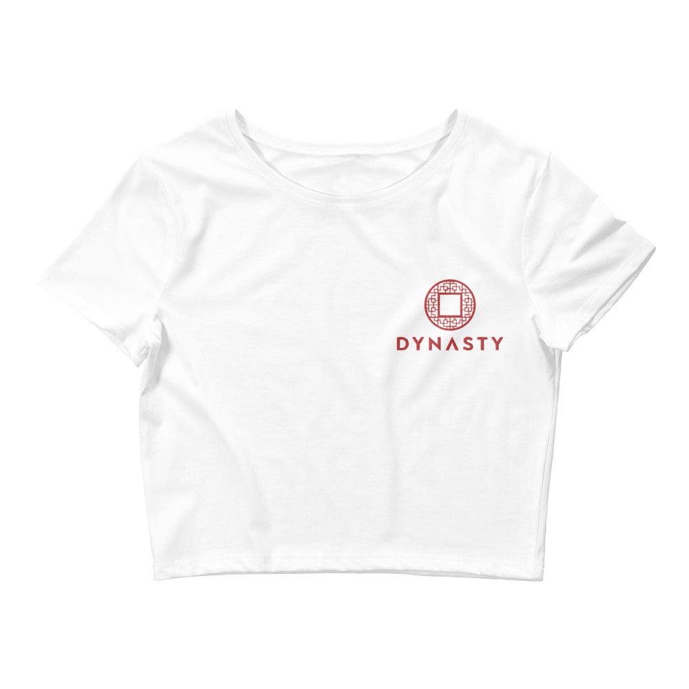 Dynasty Emblem Embroidered Women’s Crop Tee-T-Shirts - Dynasty Clothing MMA