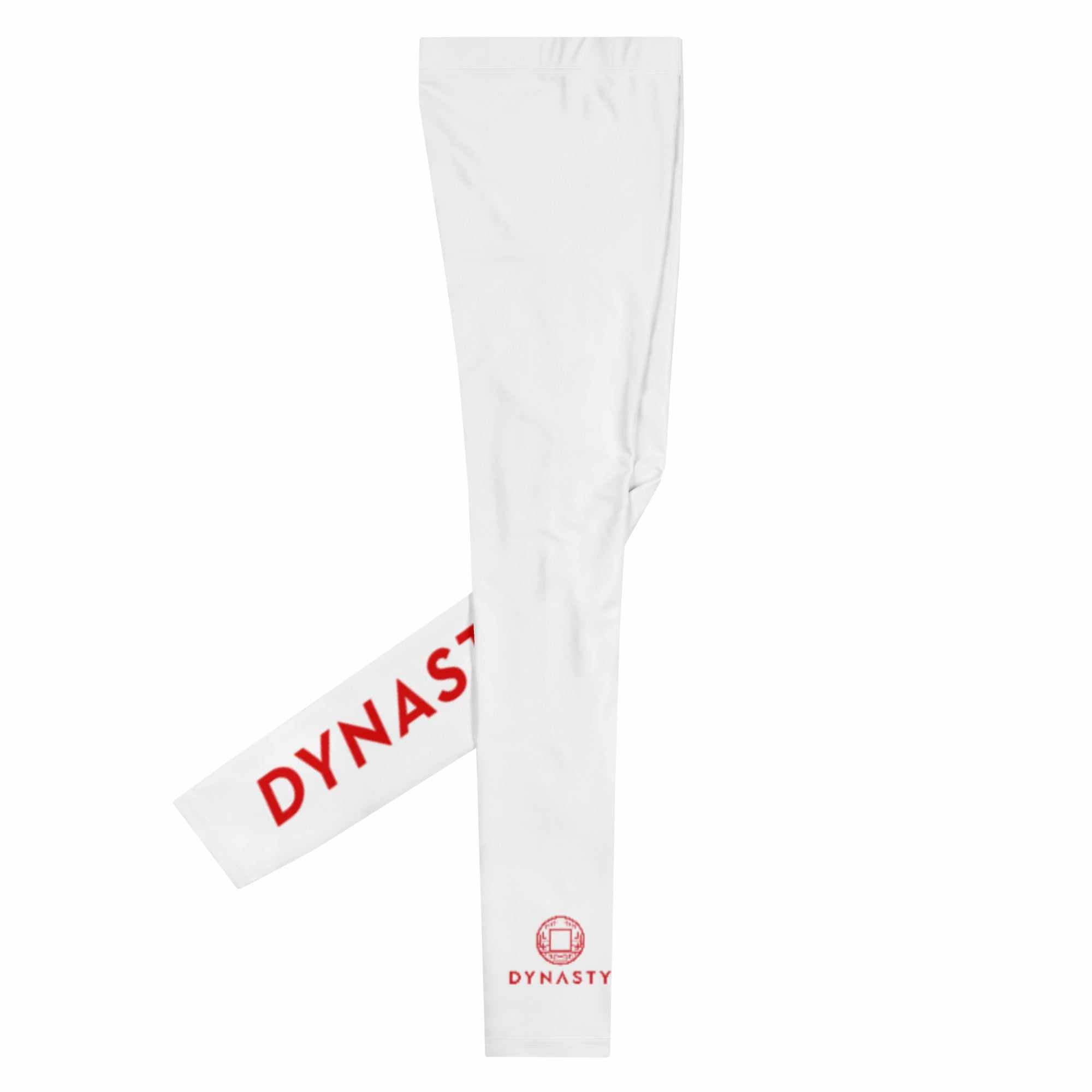 Dynasty Emblem Grappling Spats (White)-Grappling Spats / Tights - Dynasty Clothing MMA