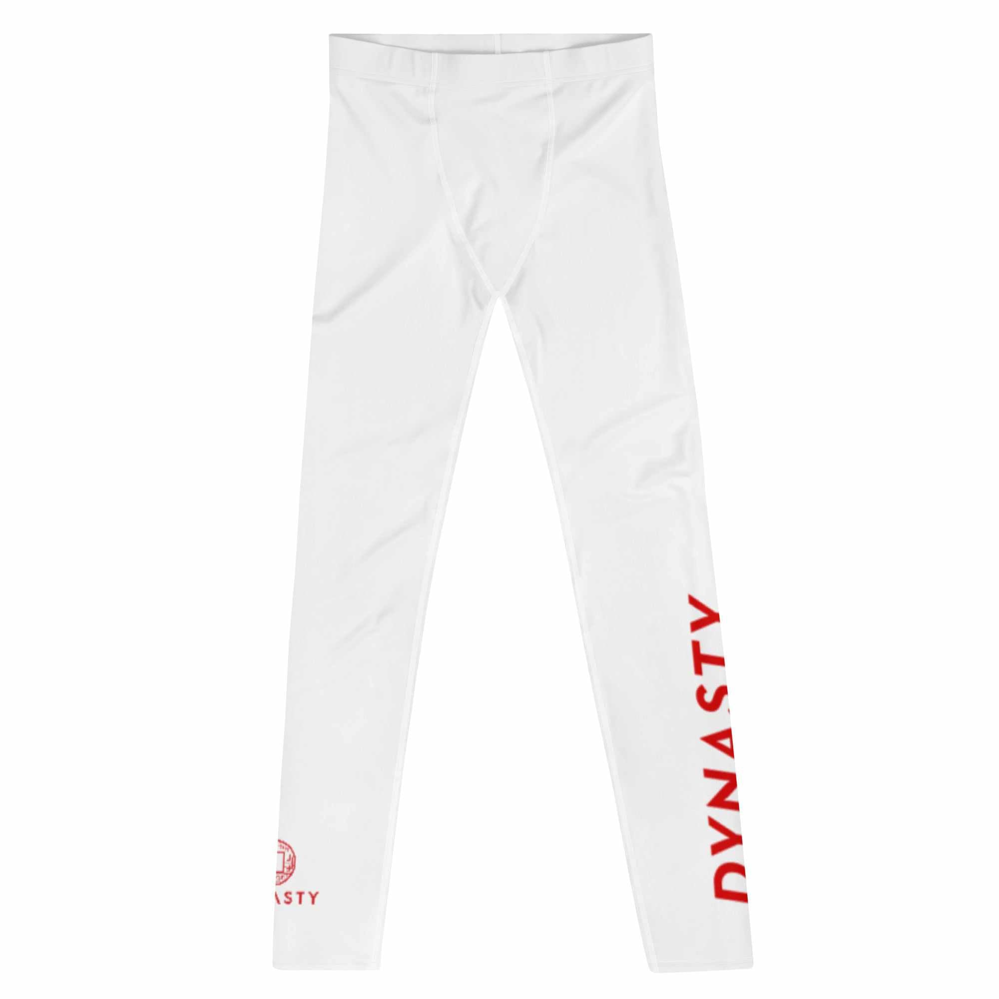 Dynasty Emblem Grappling Spats (White)-Grappling Spats / Tights - Dynasty Clothing MMA