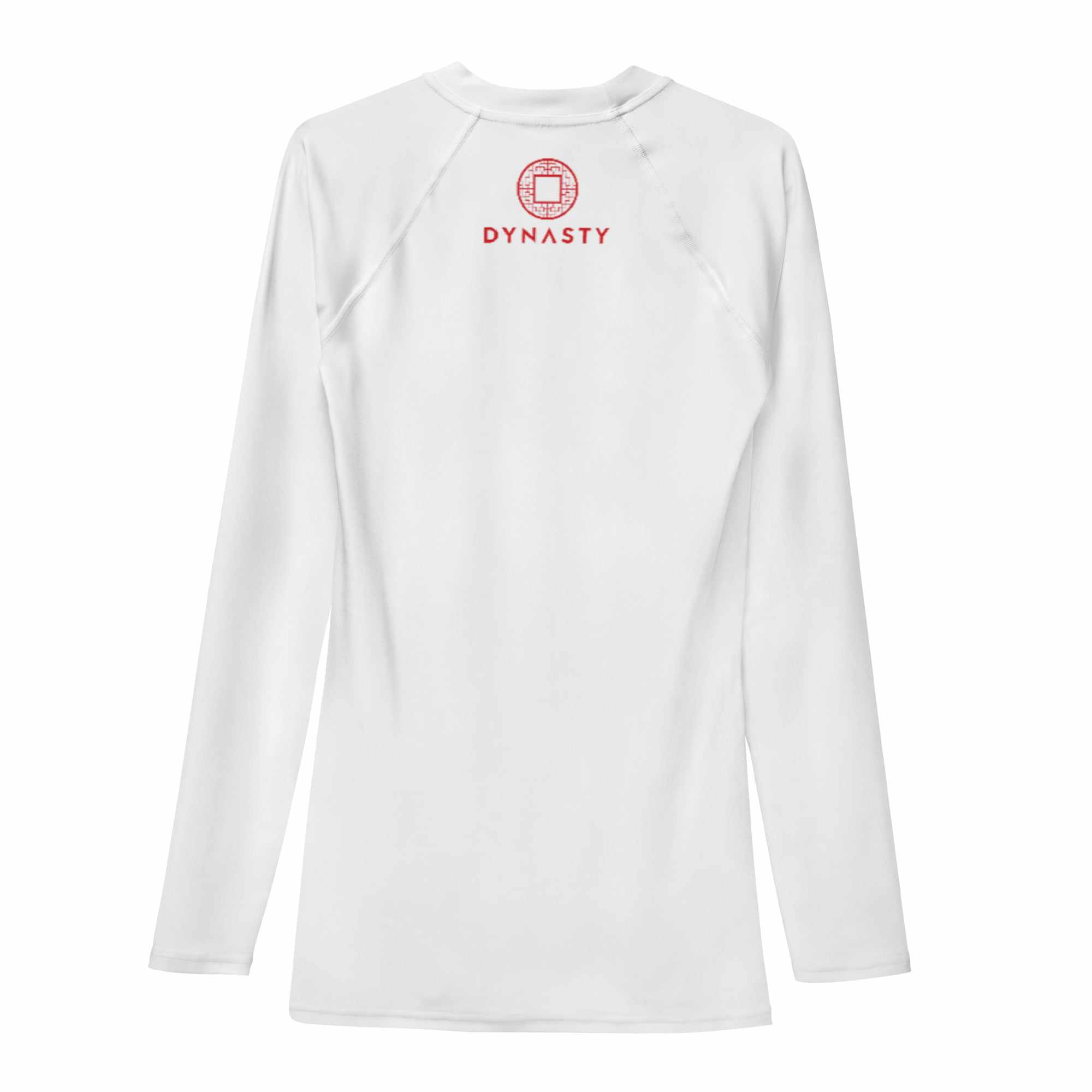 Dynasty Emblem Rash Guard (White)-Rash Guards - Dynasty Clothing MMA
