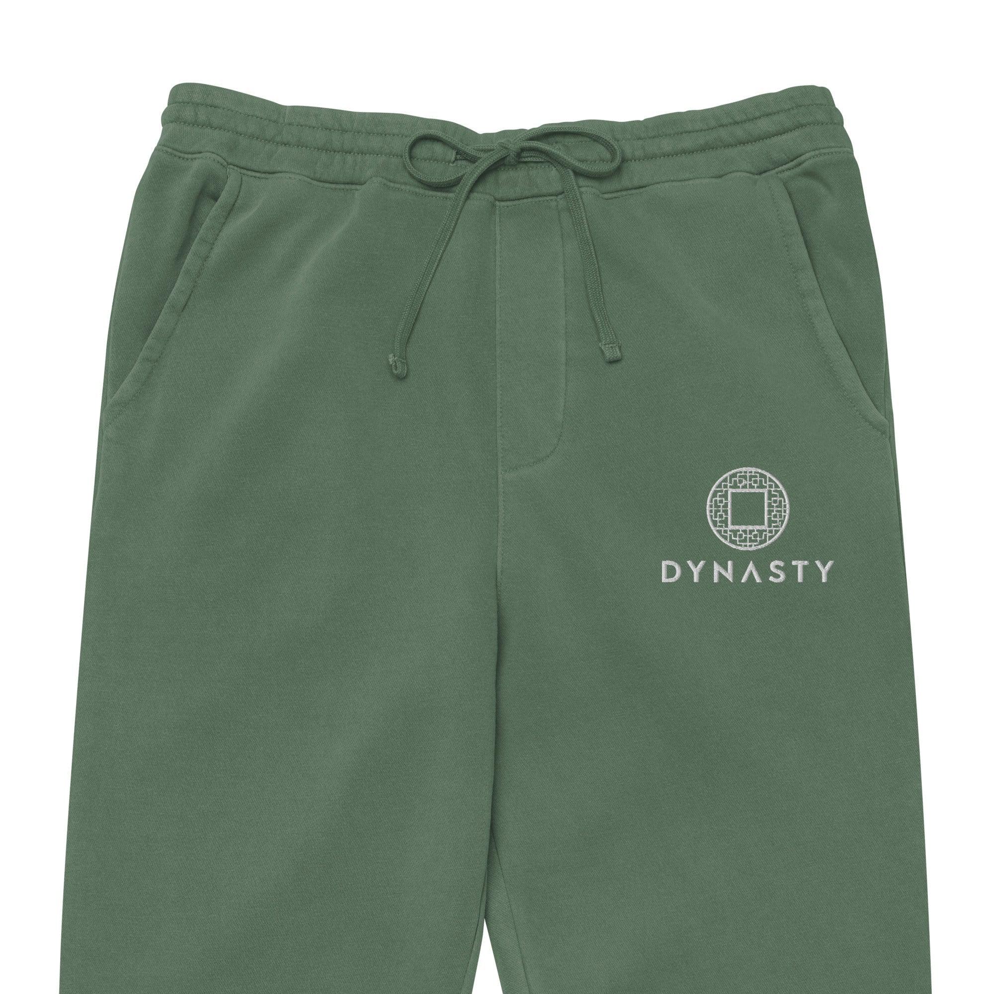 Dynasty Emblem Vintage Dyed Embroidered Sweatpants-Pants - Dynasty Clothing MMA