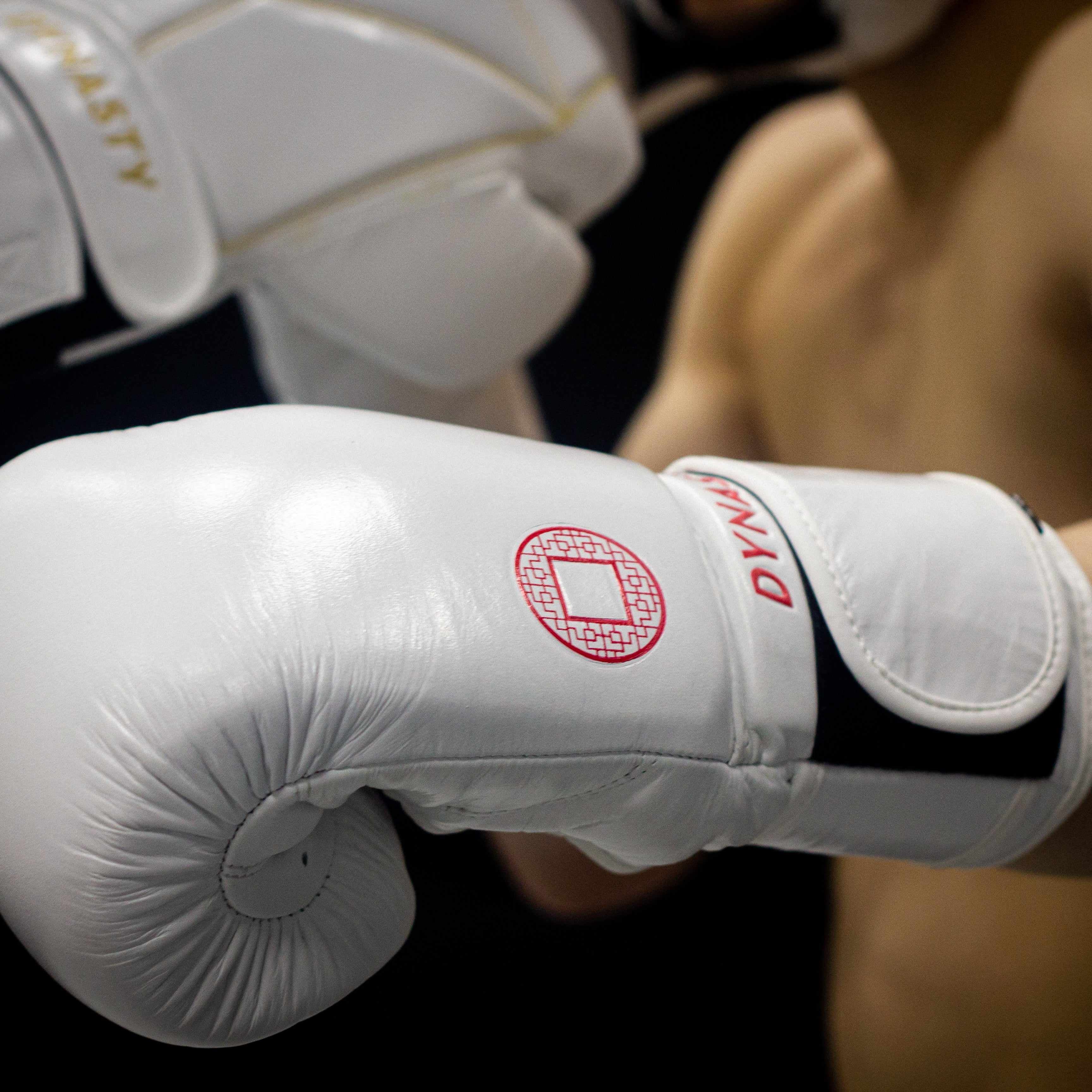 Dynasty Emperor 3 Boxing Gloves (White / Red)-Boxing Gloves - Dynasty Clothing MMA
