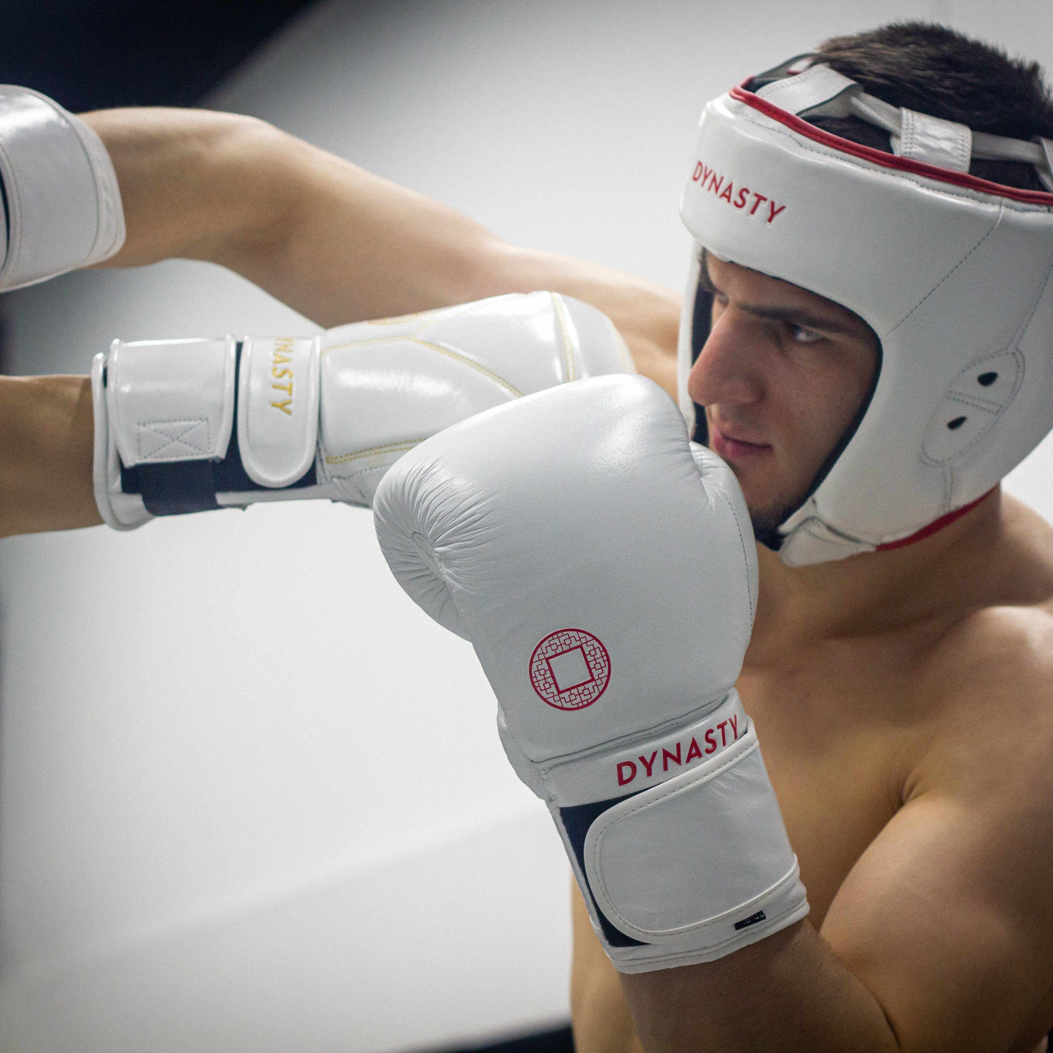 Dynasty Emperor 3 Boxing Gloves (White / Red)-Boxing Gloves - Dynasty Clothing MMA