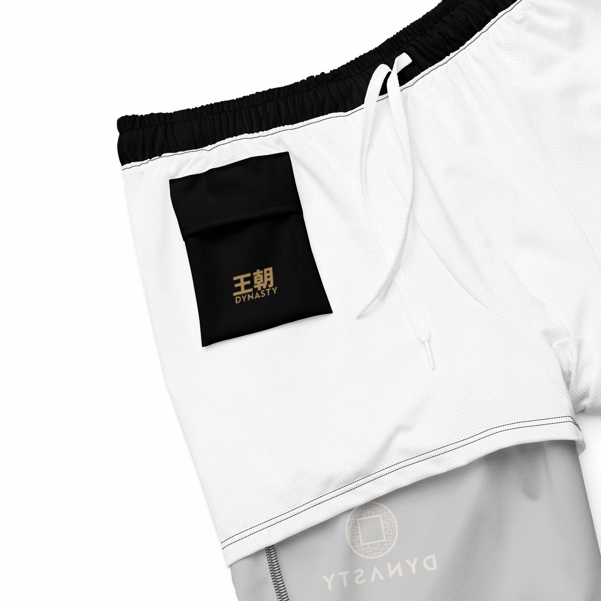 Dynasty Hybrid Emblem Board Shorts (Black / Gold)-Hybrid Shorts - Dynasty Clothing MMA