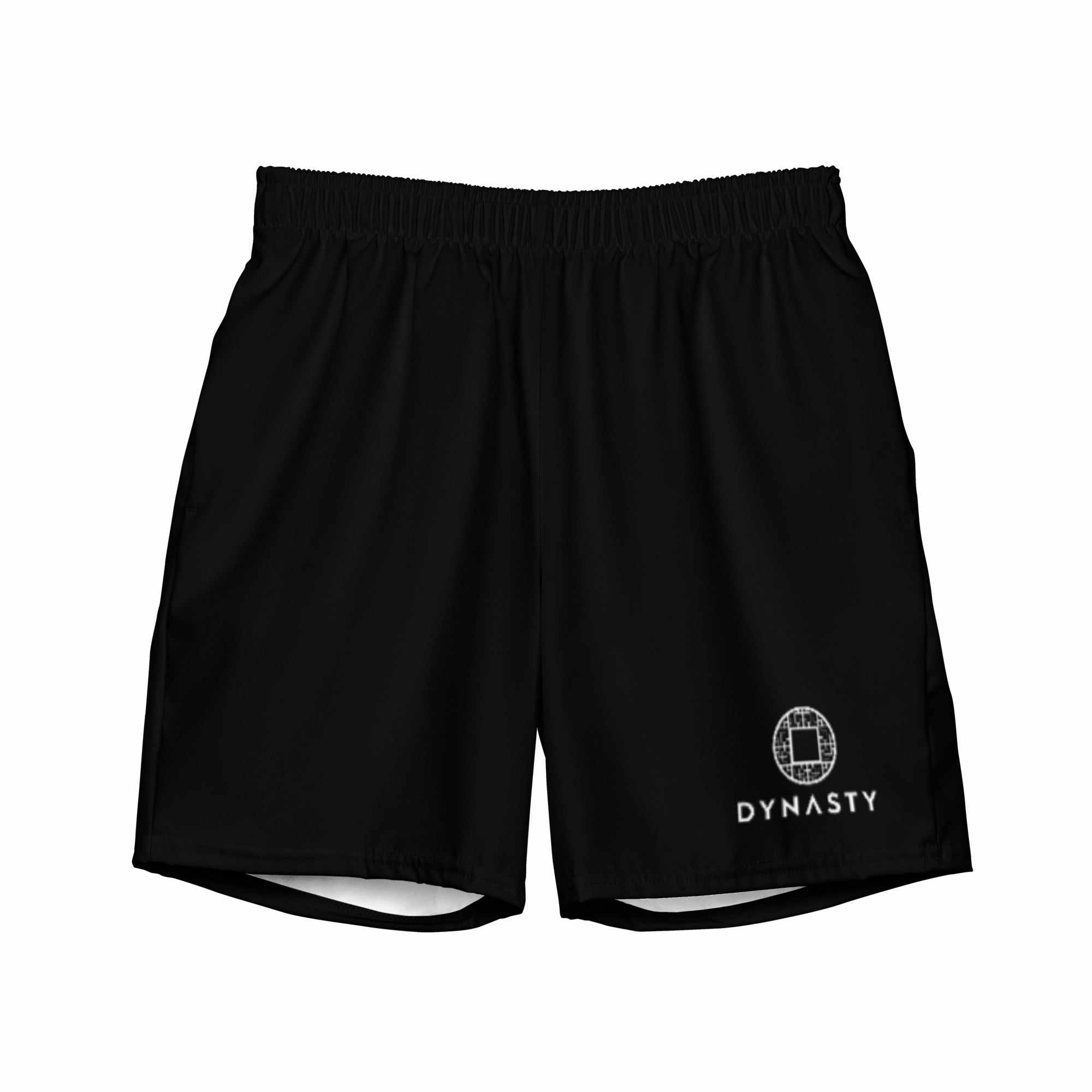 Dynasty Hybrid Emblem Board Shorts (Black)-Hybrid Shorts - Dynasty Clothing MMA