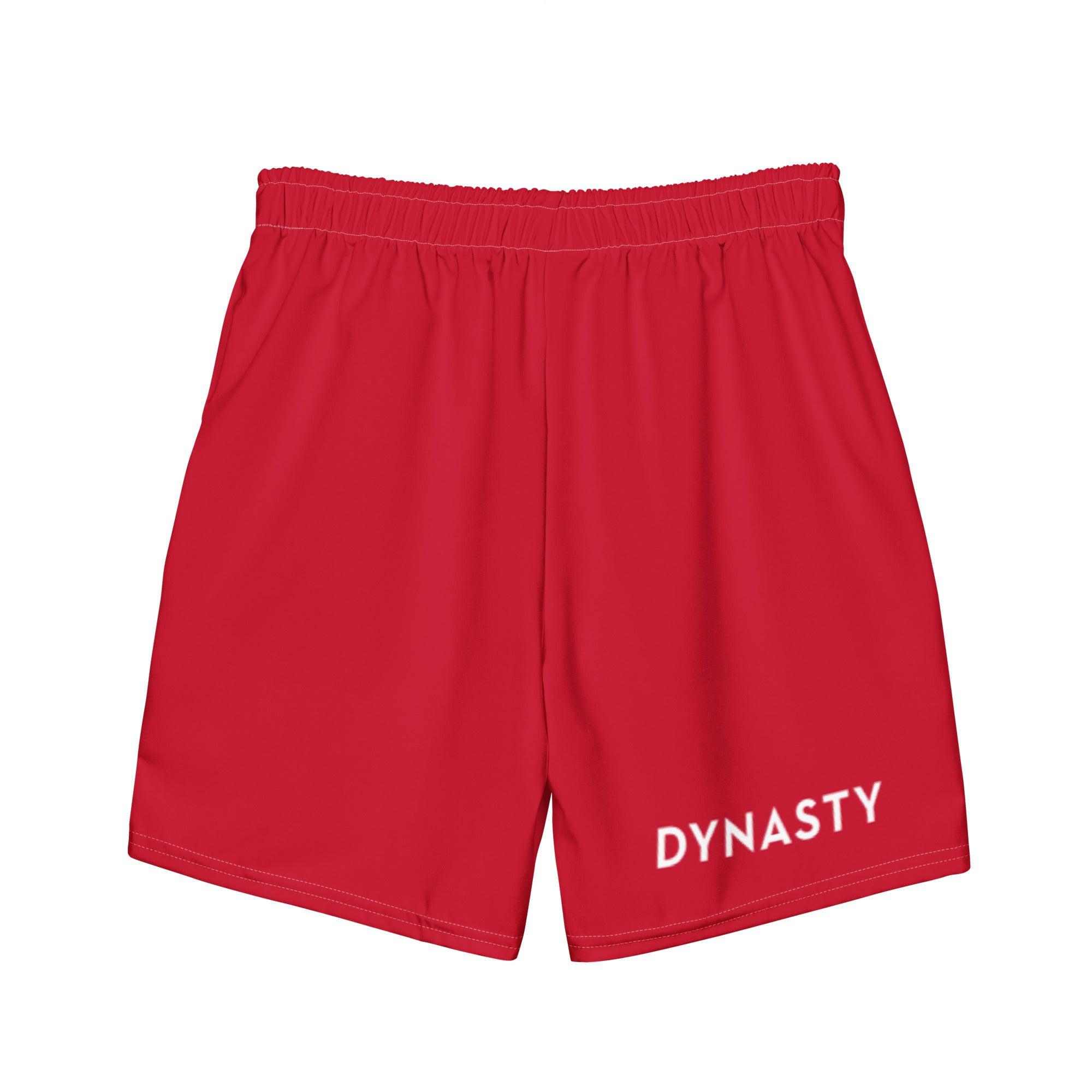 Dynasty Hybrid Emblem Board Shorts (Red)-Hybrid Shorts - Dynasty Clothing MMA