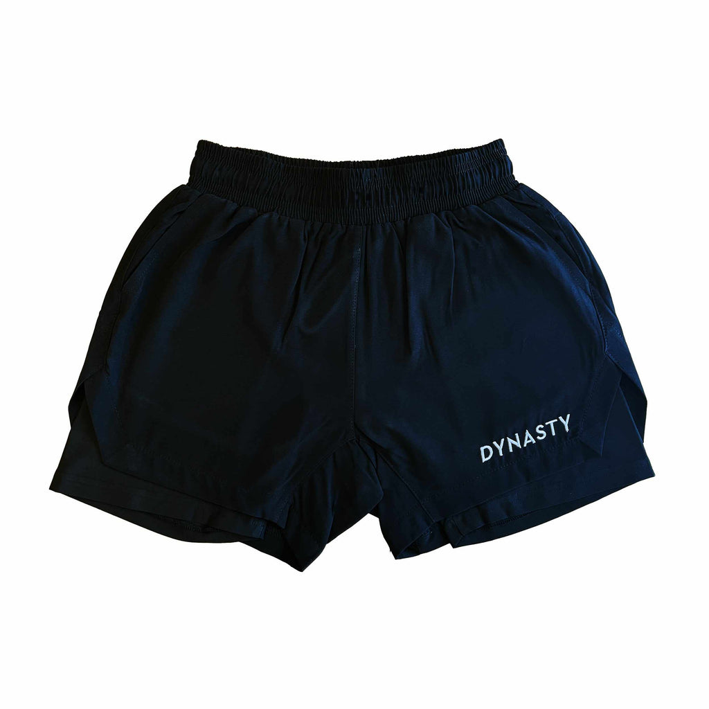Dynasty Hybrid Pro Training Shorts (Black)-Hybrid Shorts - Dynasty Clothing MMA