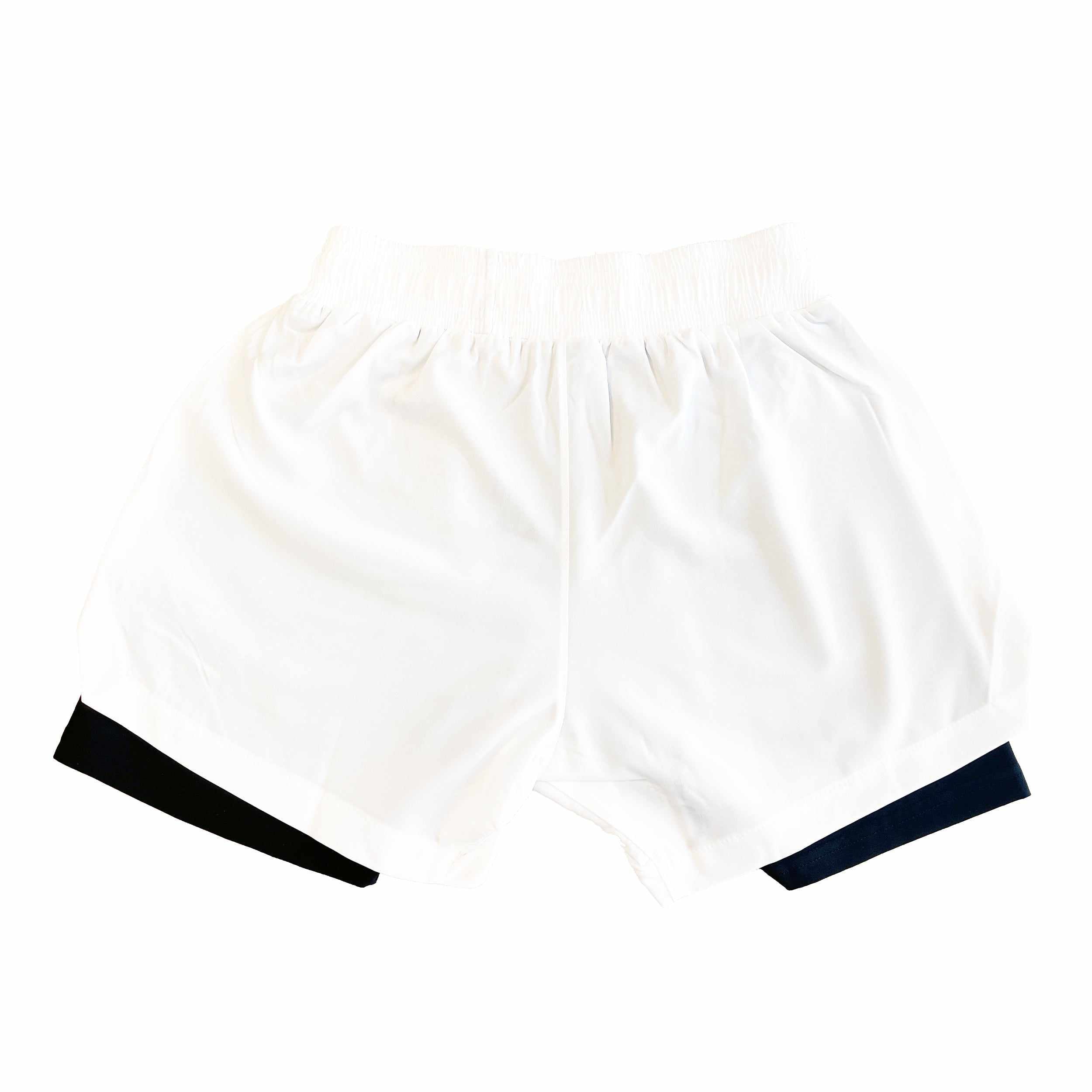 Dynasty Hybrid Pro Training Shorts (White)-Hybrid Shorts - Dynasty Clothing MMA