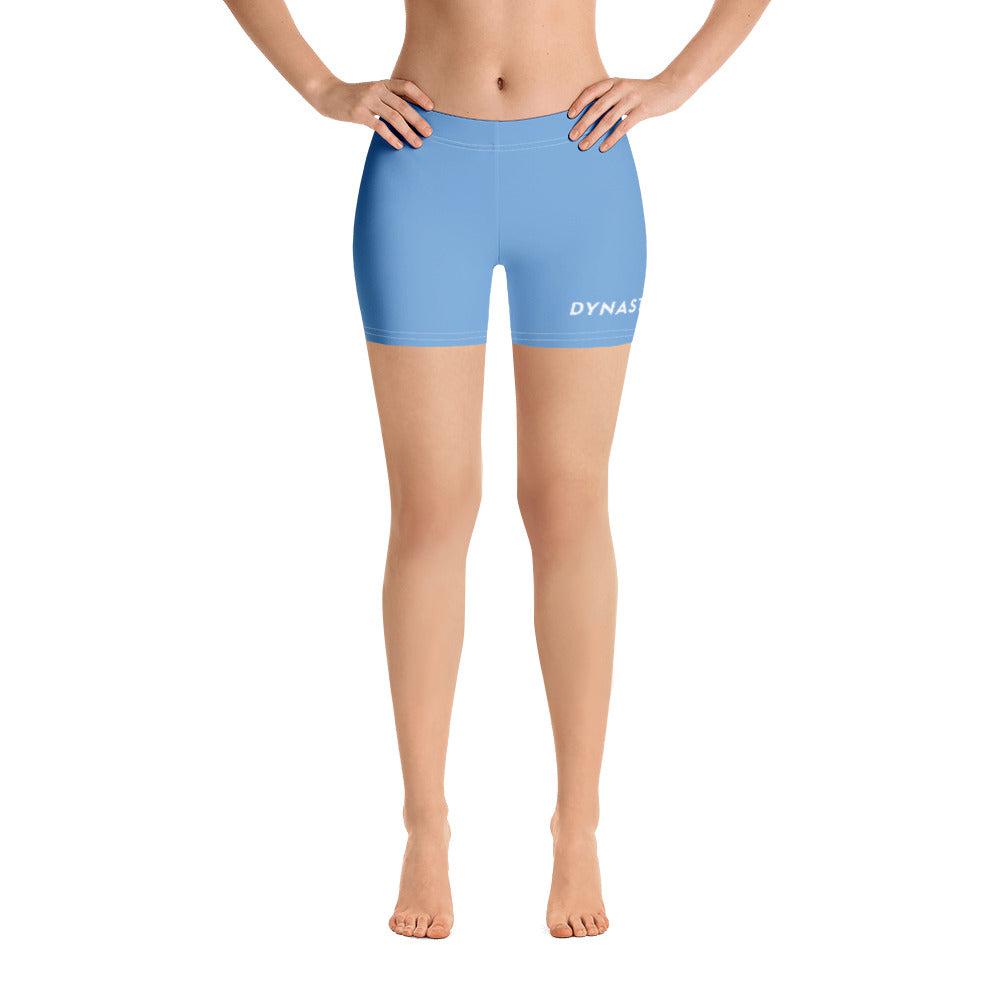 Dynasty Signature Women's Yoga Bike Shorts (Blue)-Compression Shorts - Dynasty Clothing MMA