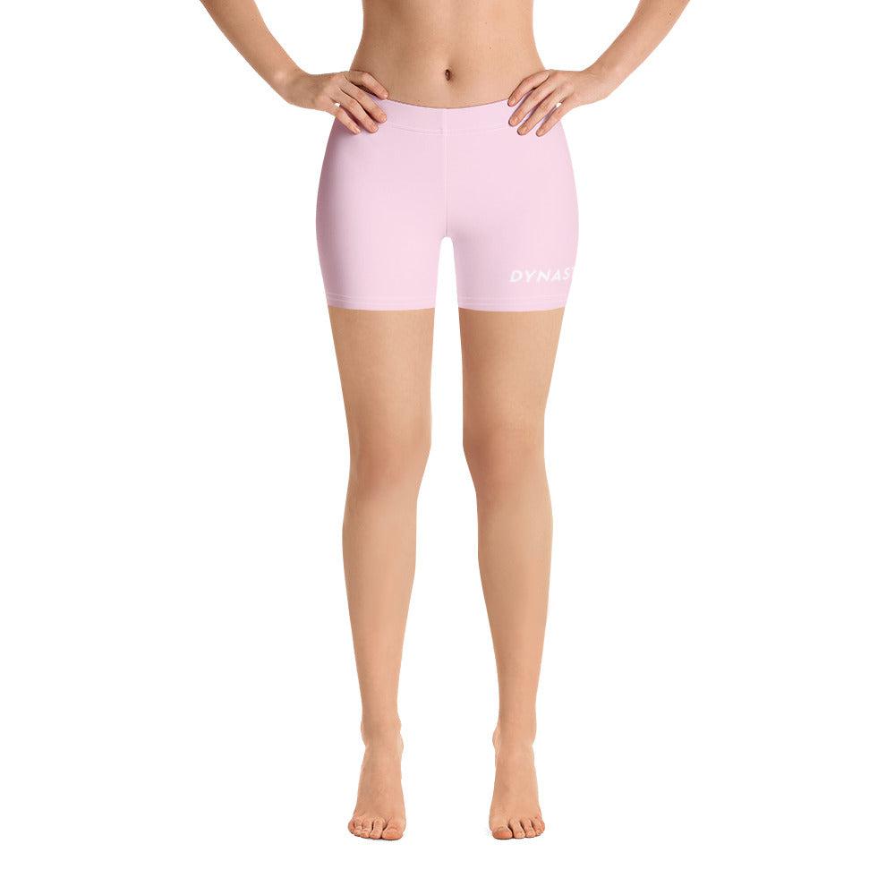 Dynasty Signature Women's Yoga Bike Shorts (Pink)-Compression Shorts - Dynasty Clothing MMA
