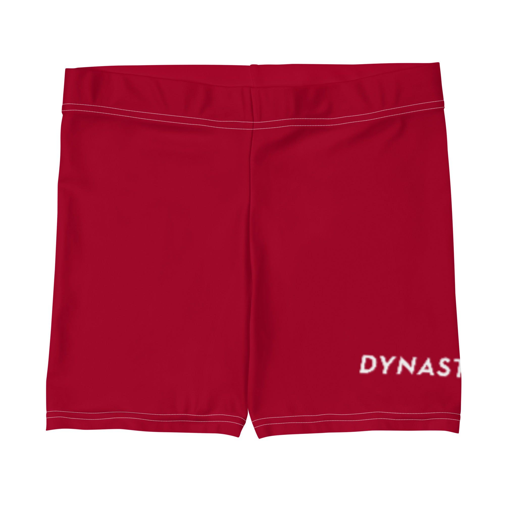 Dynasty Signature Women's Yoga Bike Shorts (Red)-Compression Shorts - Dynasty Clothing MMA
