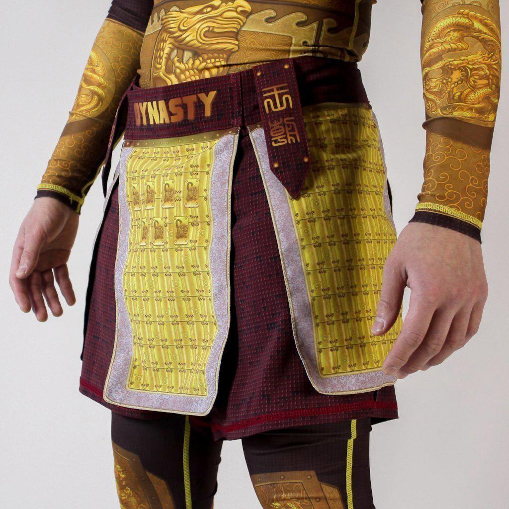 Emperor Golden Flower Armor Fight Shorts-Armor Shorts - Dynasty Clothing MMA