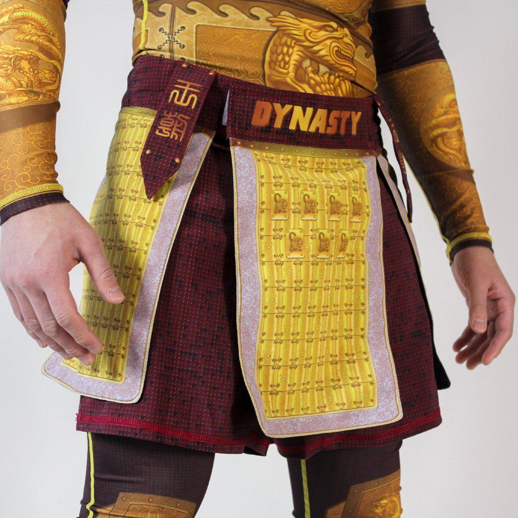 Emperor Golden Flower Armor Fight Shorts-Armor Shorts - Dynasty Clothing MMA