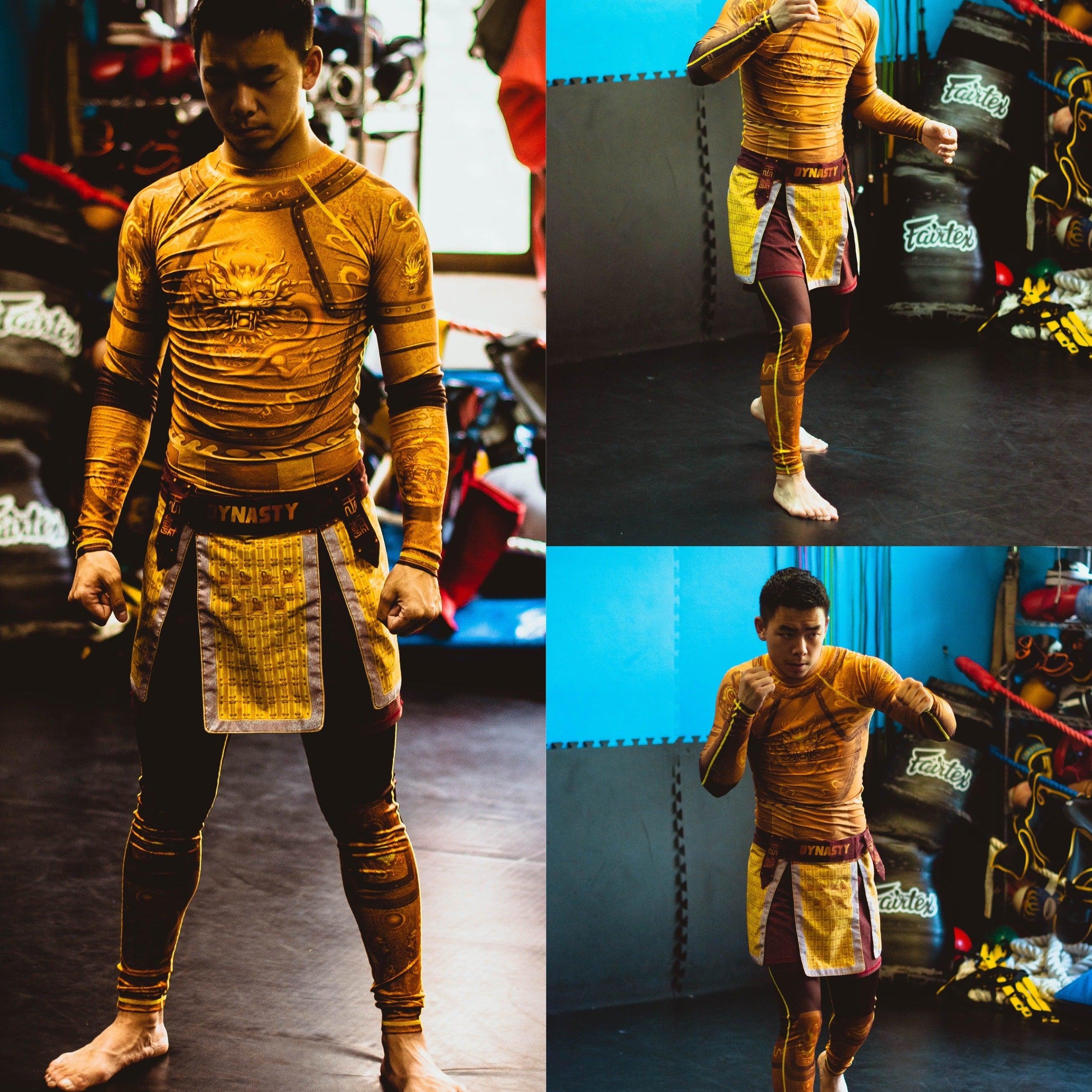 Emperor Golden Flower Rash Guard-Rash Guards - Dynasty Clothing MMA