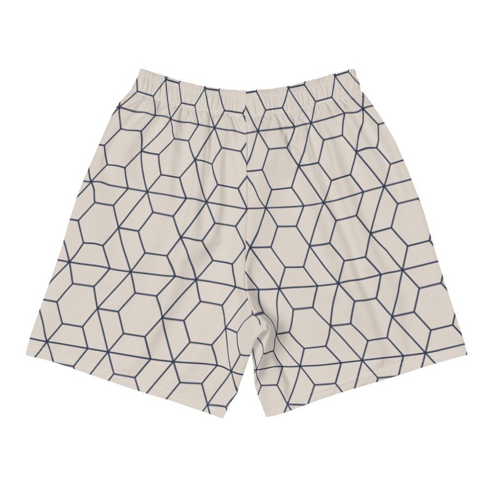 Geometric Active Training Workout Shorts (Beige)-Training Shorts - Dynasty Clothing MMA