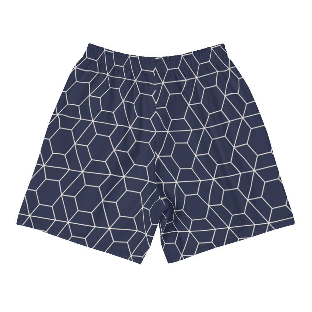 Geometric Active Training Workout Shorts (Navy)-Training Shorts - Dynasty Clothing MMA