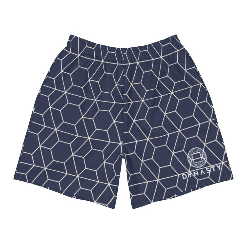 Geometric Active Training Workout Shorts (Navy)-Training Shorts - Dynasty Clothing MMA