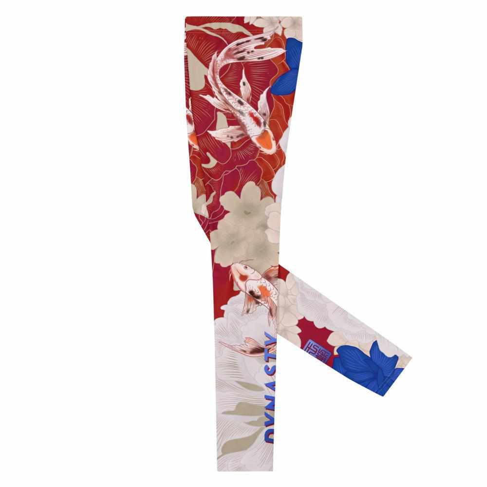 Koi Garden Grappling Spats (Blue / Red)-Grappling Spats / Tights - Dynasty Clothing MMA