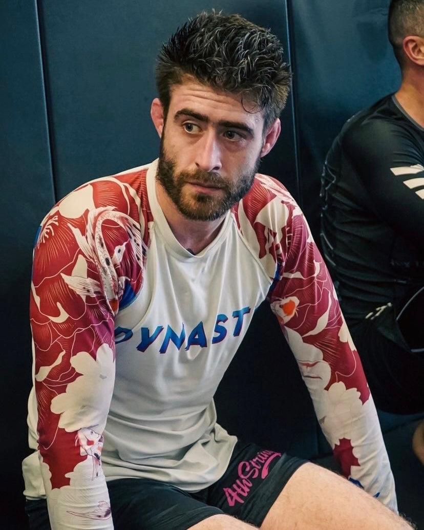 Koi Garden Rash Guard (Blue / Red)-Rash Guards - Dynasty Clothing MMA
