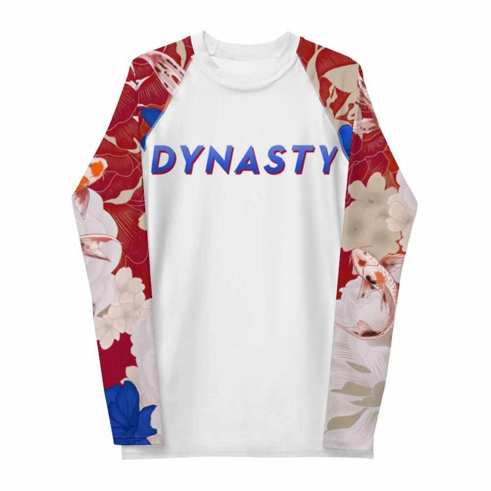 Koi Garden Rash Guard (Blue / Red)-Rash Guards - Dynasty Clothing MMA