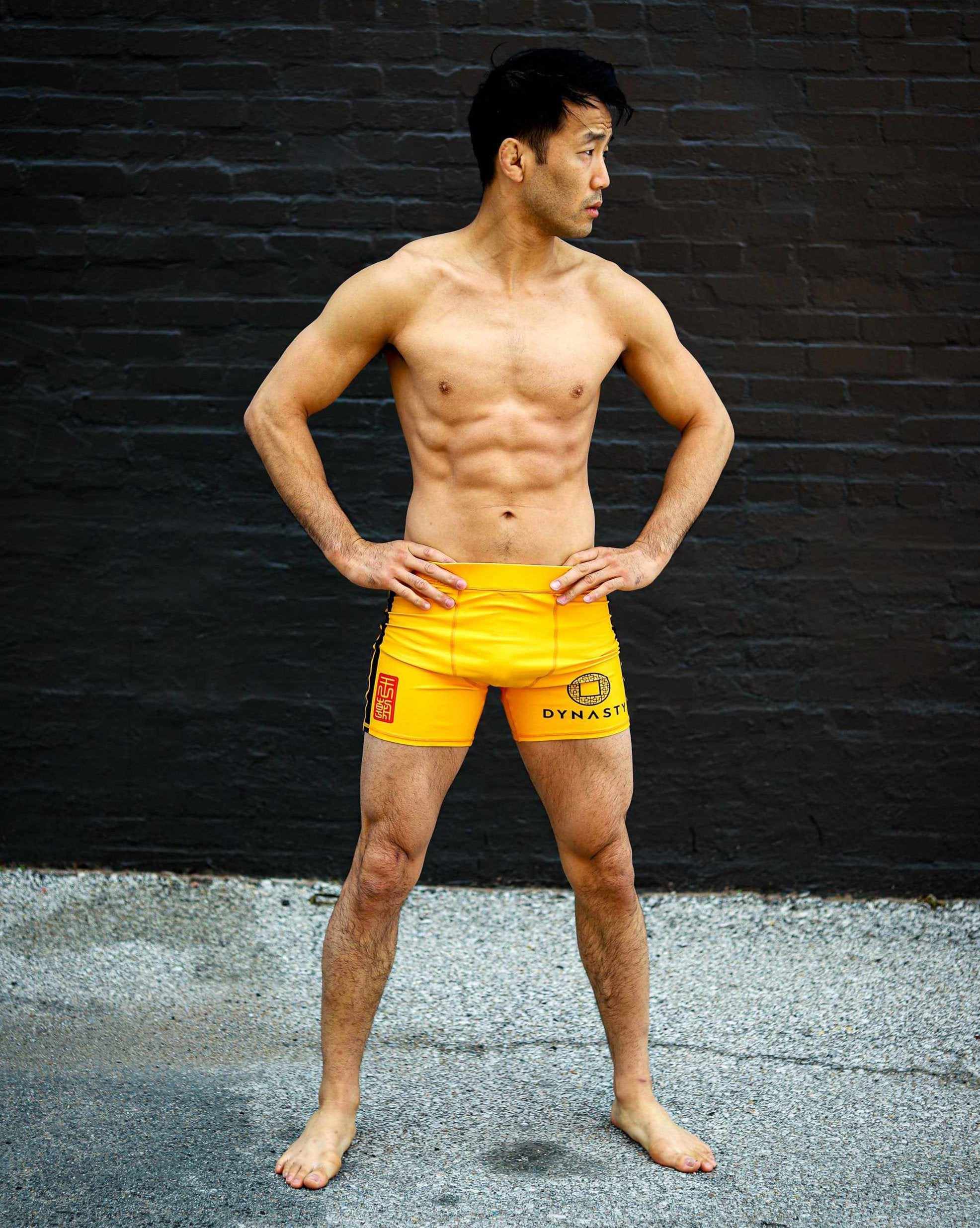 Legendary Spirit Elite Compression Shorts (Vale Tudo) (Yellow)-Compression Shorts - Dynasty Clothing MMA
