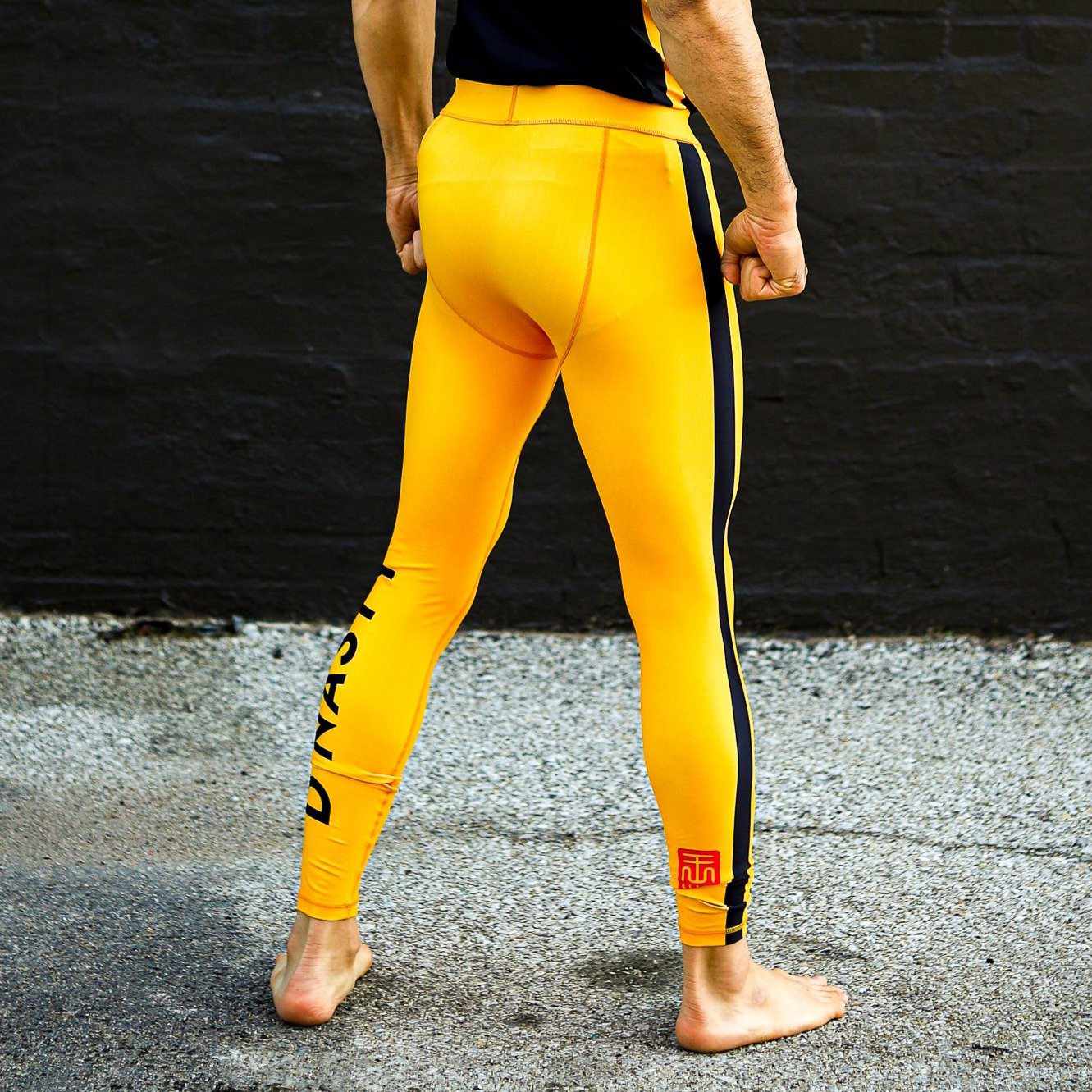 Legendary Spirit Elite Grappling Spats (Yellow)-Grappling Spats / Tights - Dynasty Clothing MMA